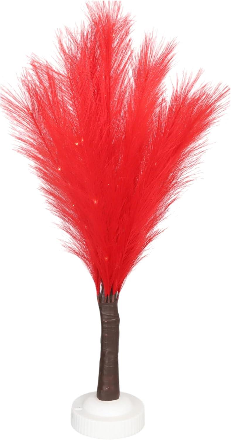 70Cm B/O Pampas Tree Red