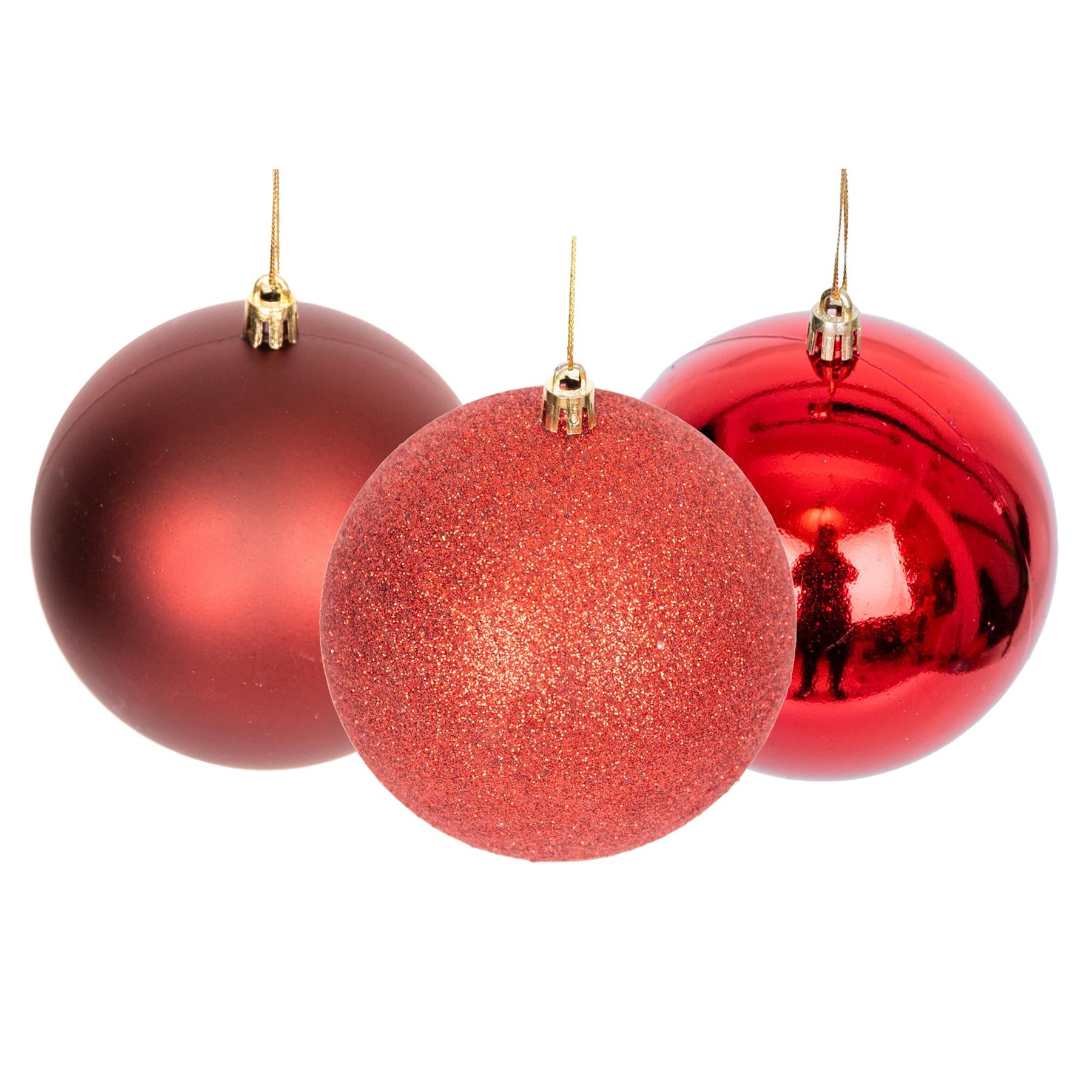 Baubles Dark Red 10Cm-3Pcs Set