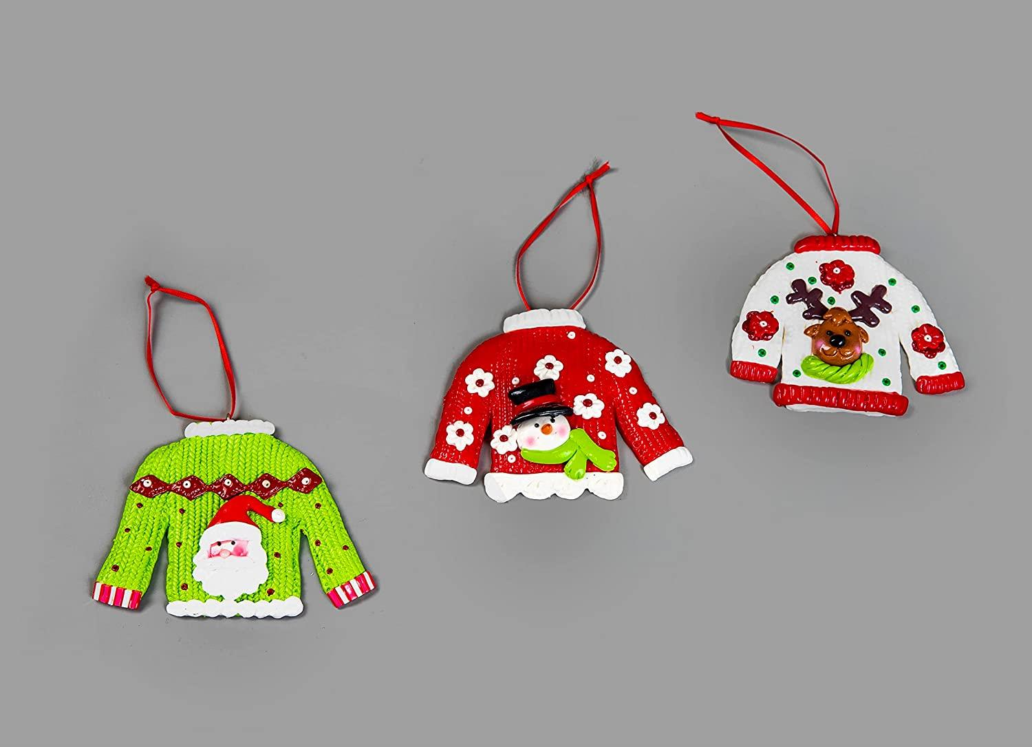 Christmas Hanging Decorations 12Pcs Ceramic Jumpers