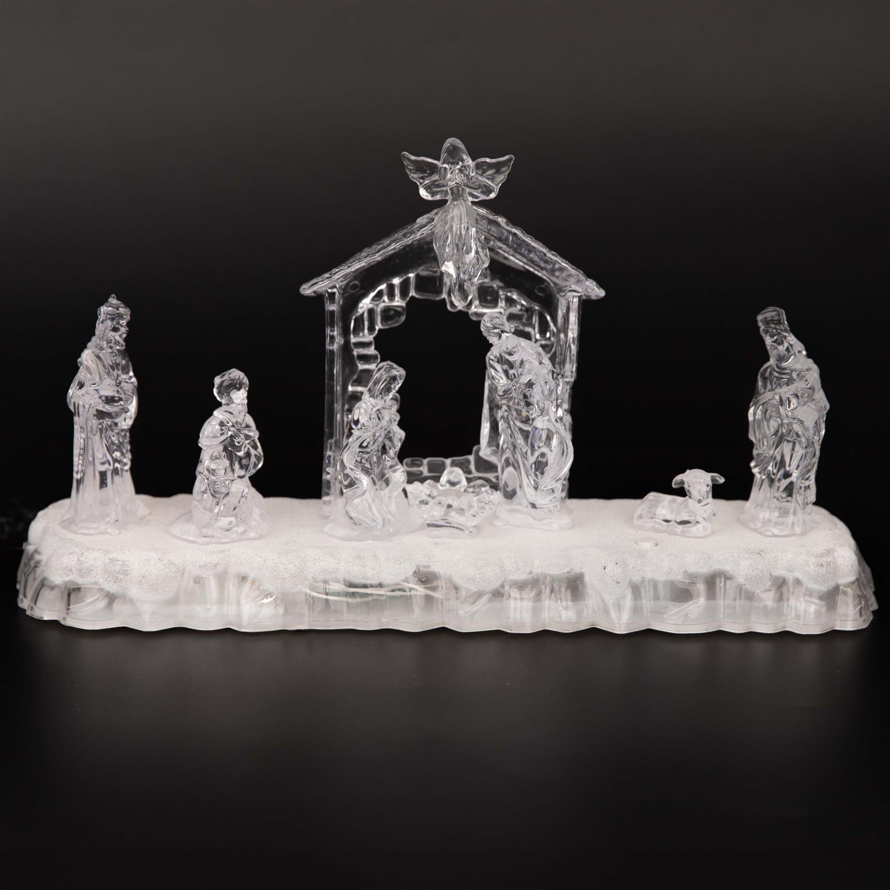 Acrylic Light Up Nativity Scene -32X9X17Cm