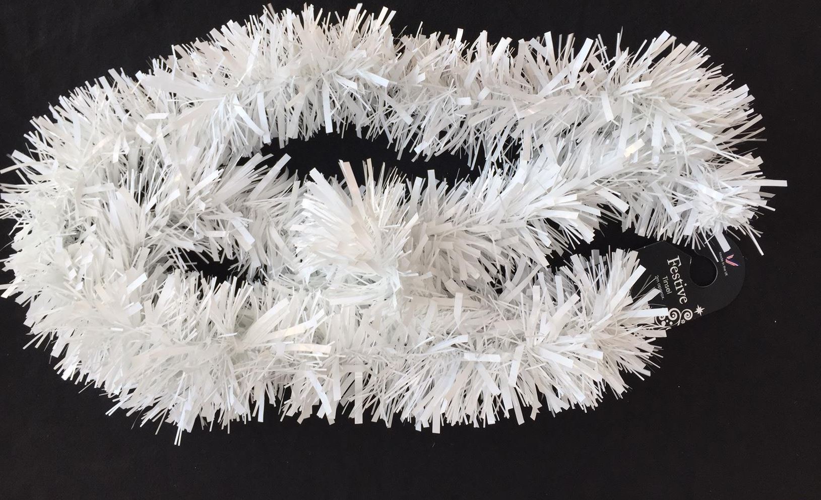 White Tinsel Tree Decoration 1.8M