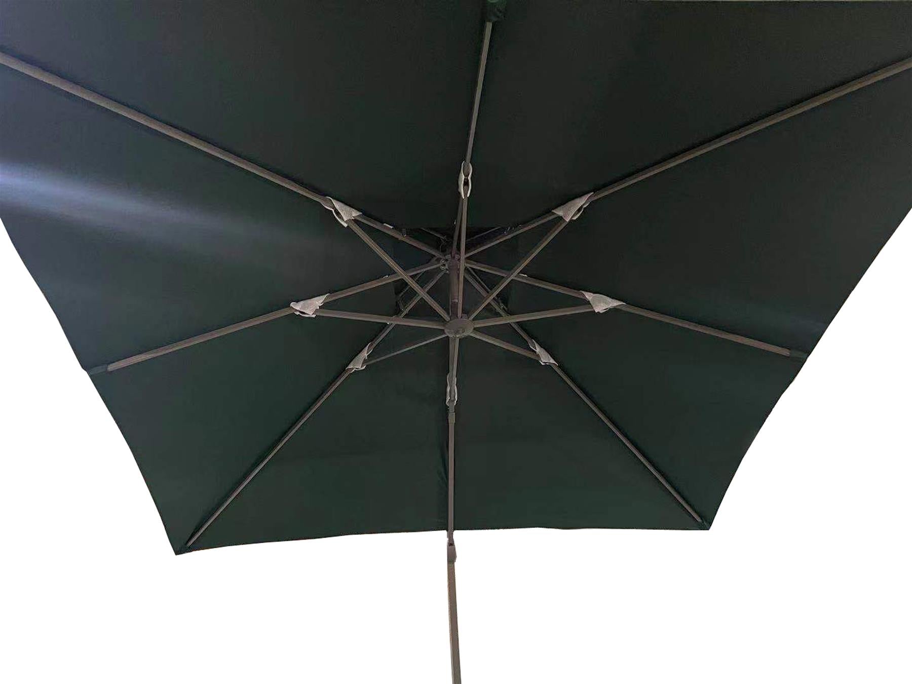 3m Patio Offset Parasol Double Top Square Cantilever Umbrella 360° Rotation Green