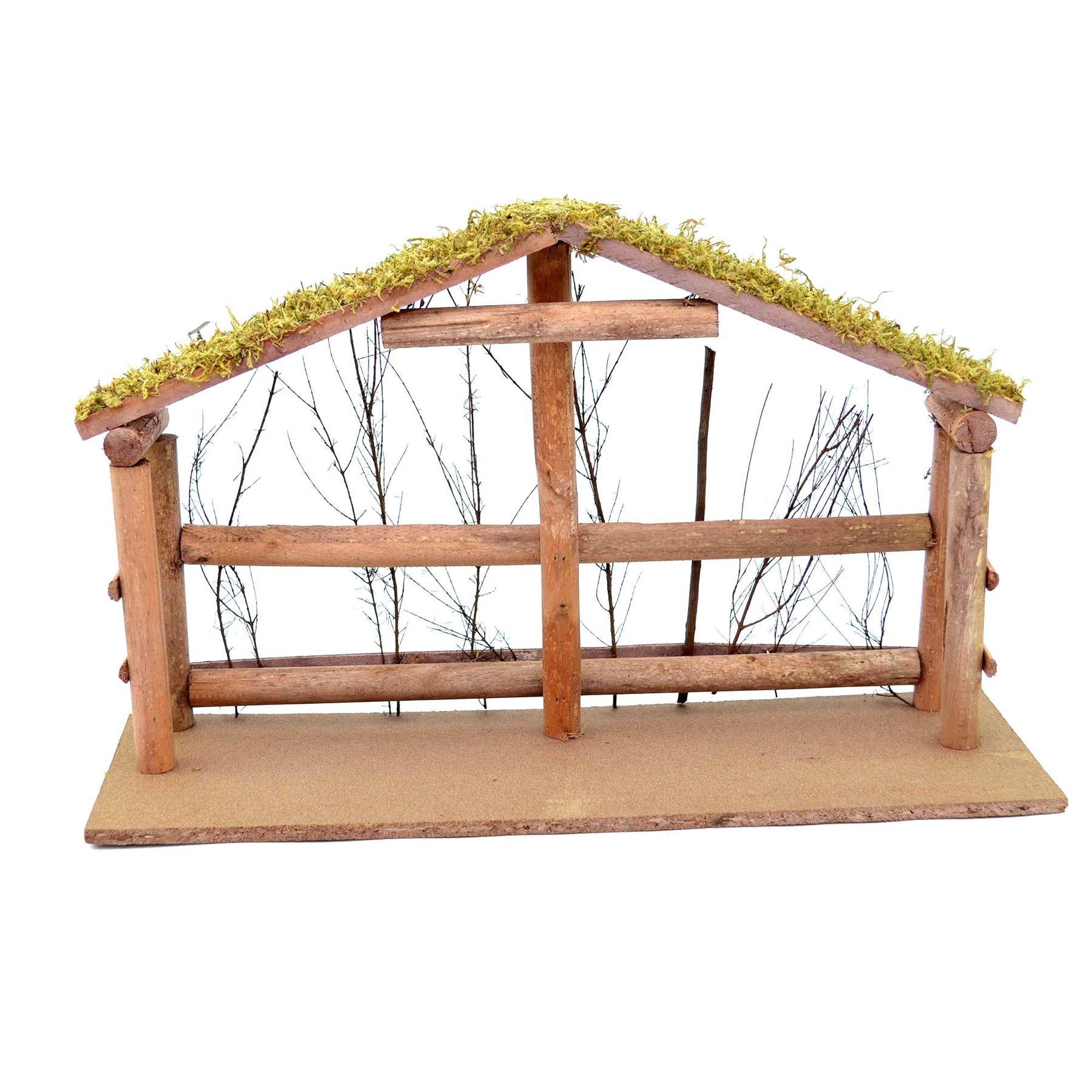 Christmas Nativity House Sculpture Wooden Xmas Nativity Decoration