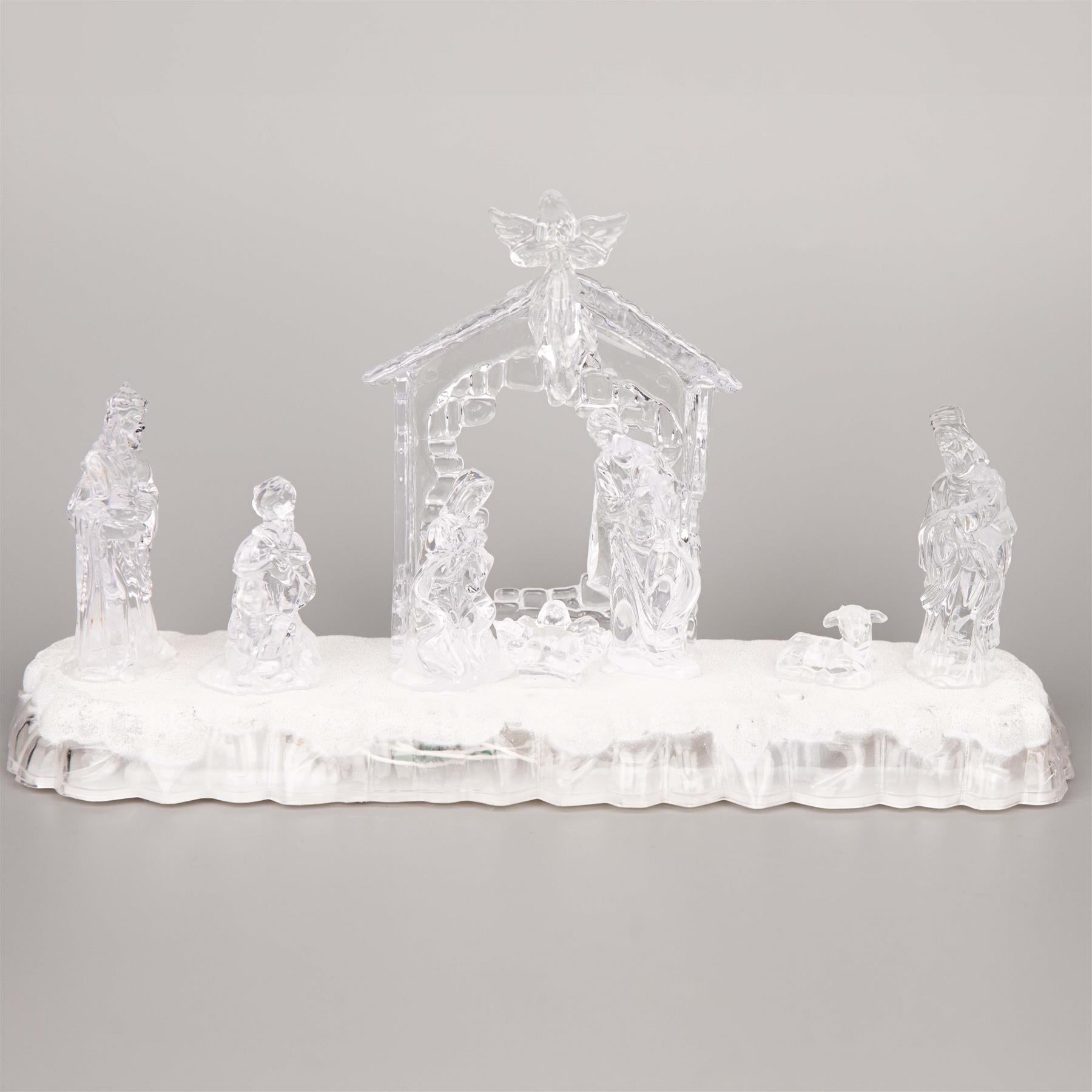Acrylic Light Up Nativity Scene -32X9X17Cm
