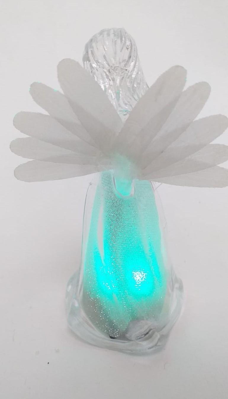 1 X Crystal Clear Angel Holding Figures Christmas Decoration