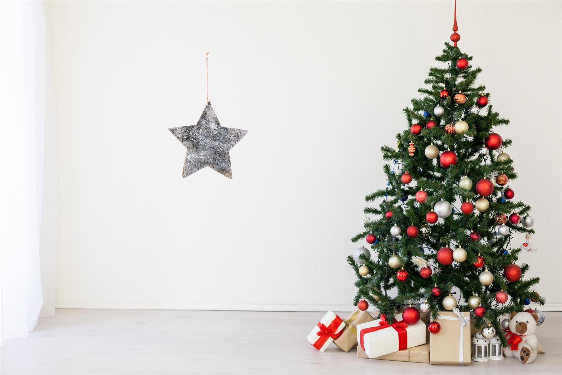 20Cm Star Shape Birch Bark Wooden Christmas Wall Hanging Decoration