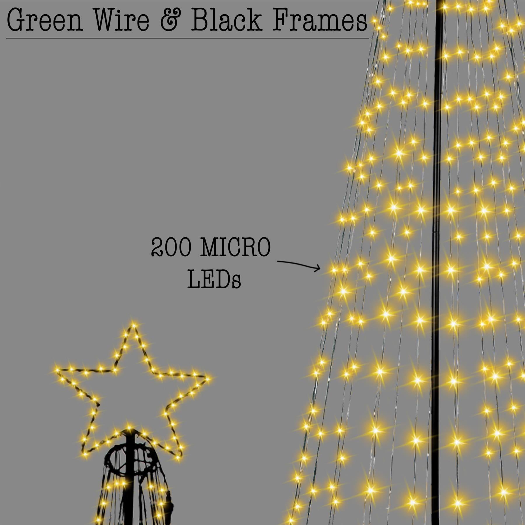 1.4M Outdoor Maypole Christmas Tree Ww 200 Leds