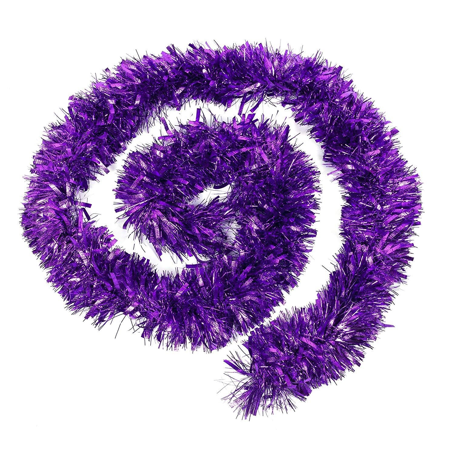 Purple Tinsel Tree Decoration 1.8M