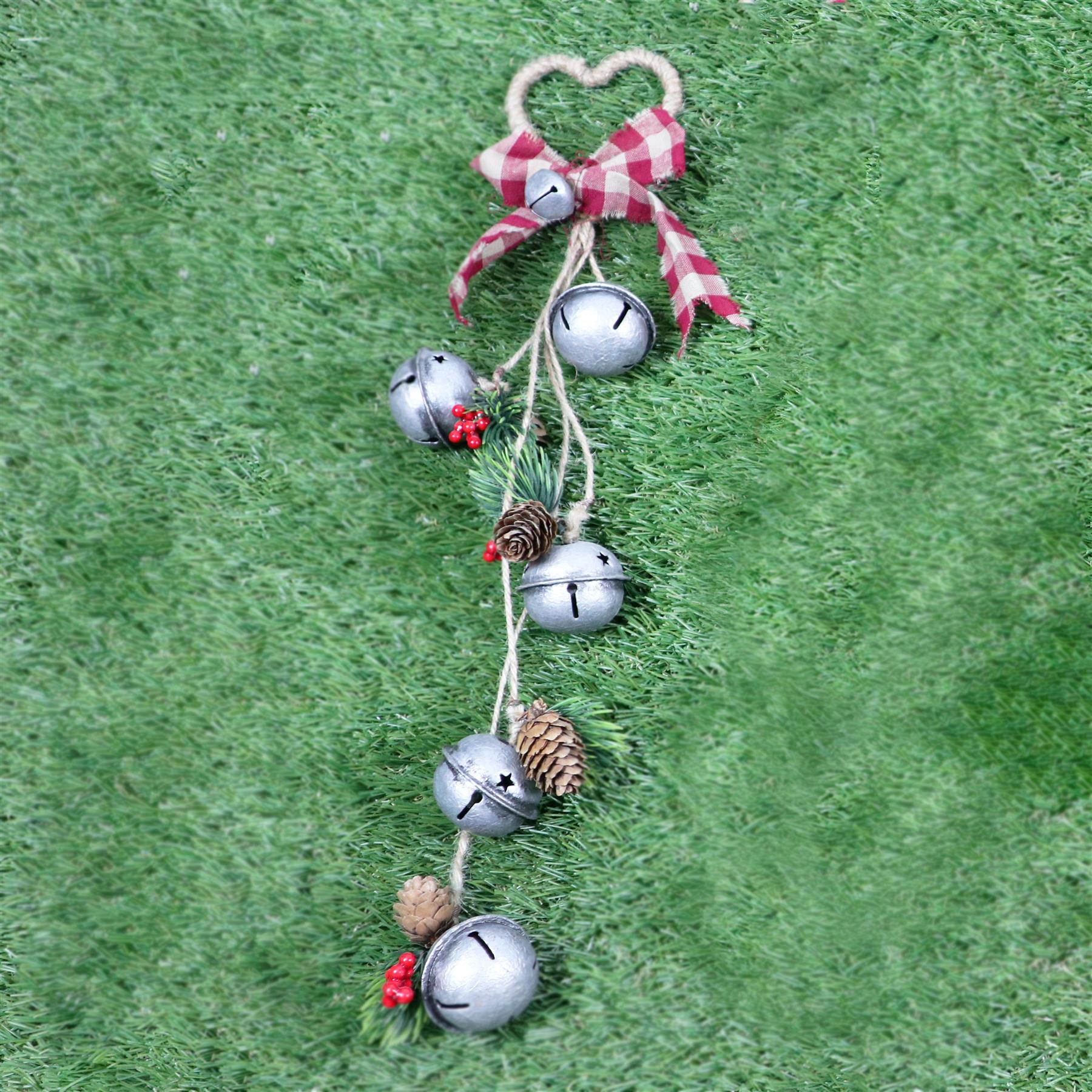 Hanging Decorations With Silver Bells 46 Cm