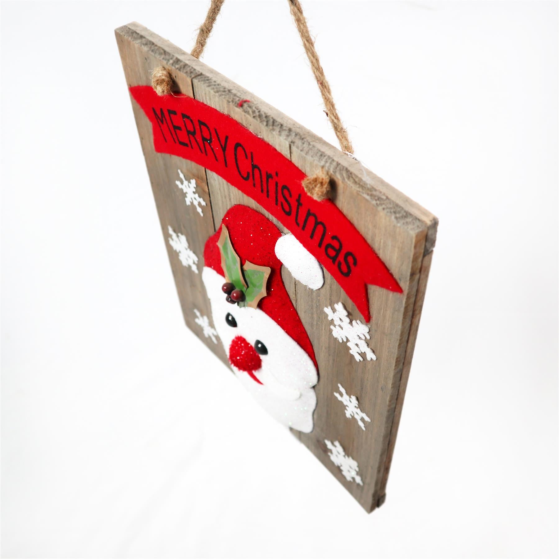 Wooden Hanging Frame Decor Santa 30X3X36H