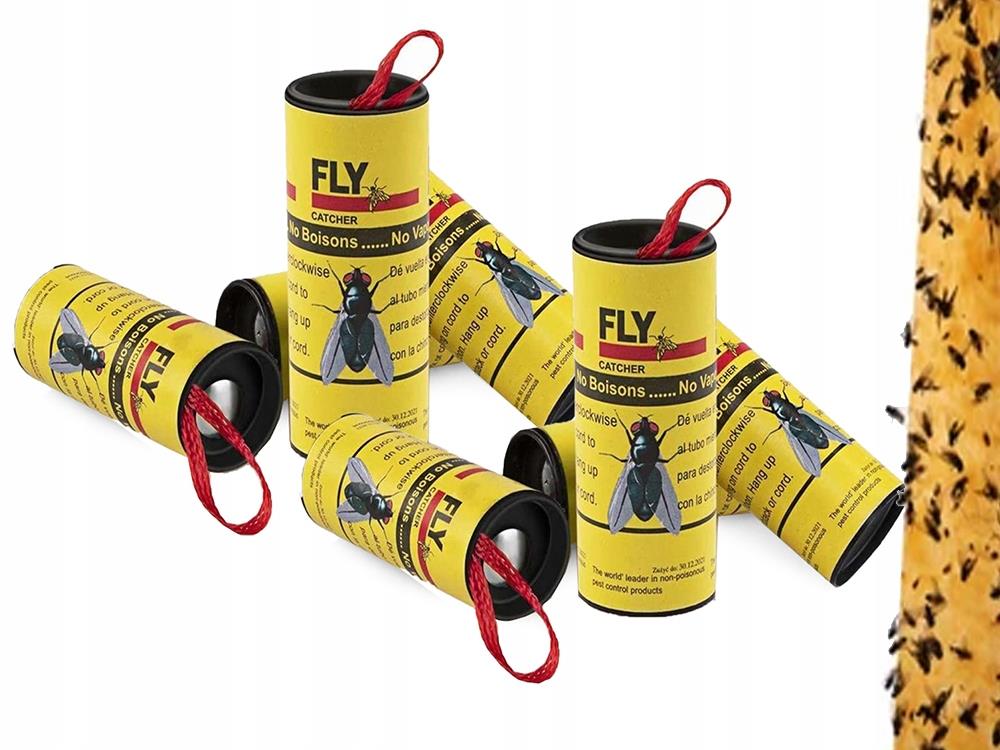 54Pcs Pesticide Free Fly Paper, Sticky Fly Catchers 78cm Long - 5cm x 2.5cm Tap
