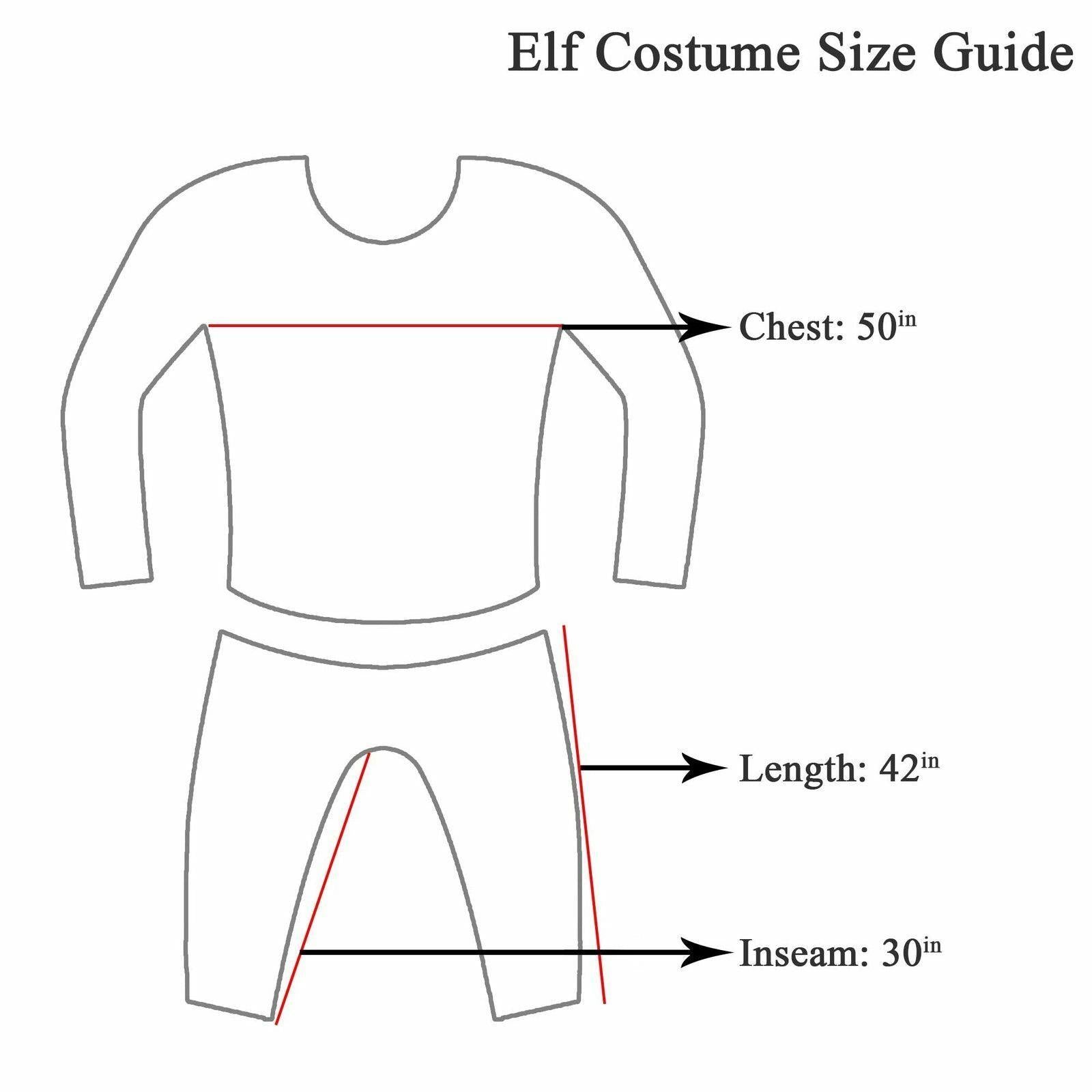 Christmas Elf Costume Adult Unisex One Size Xmas Fancy Dress Costume Party Dress