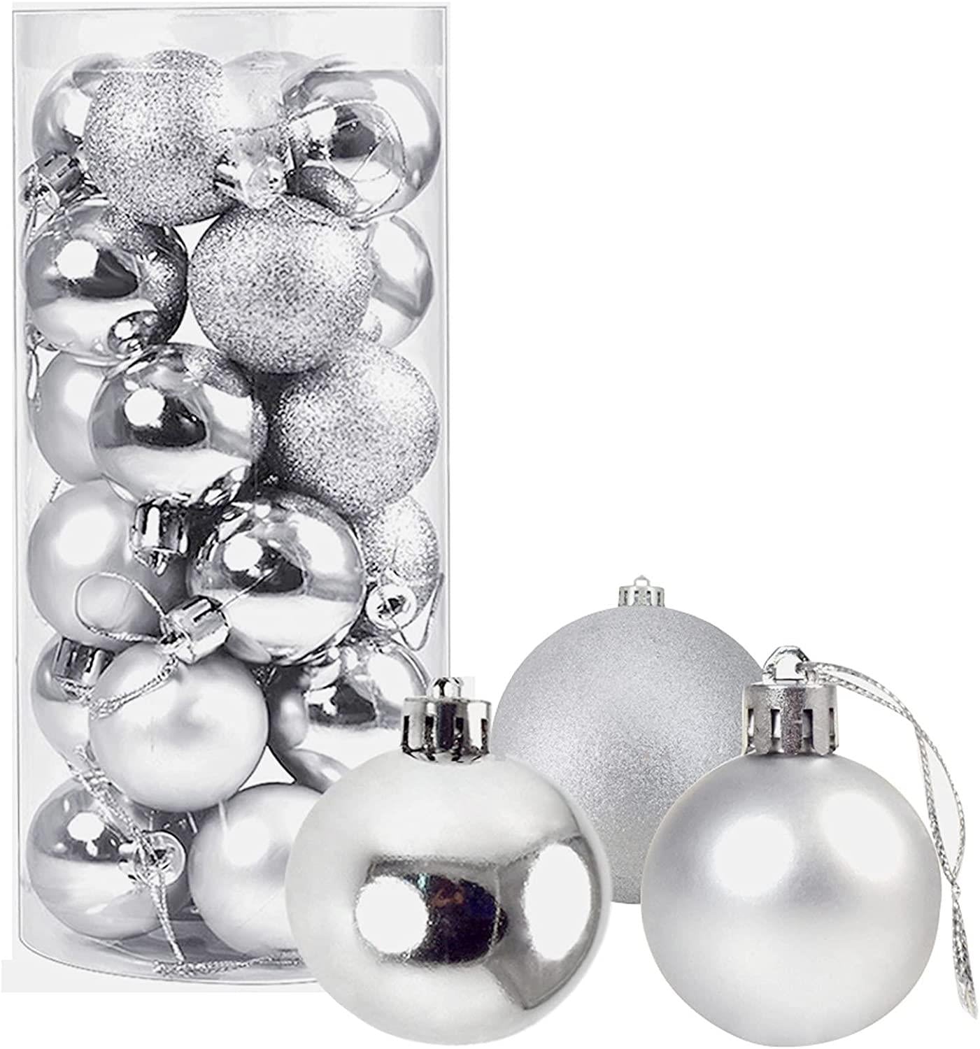 Baubles Silver 3Cm-12Pcs Set -Pvc