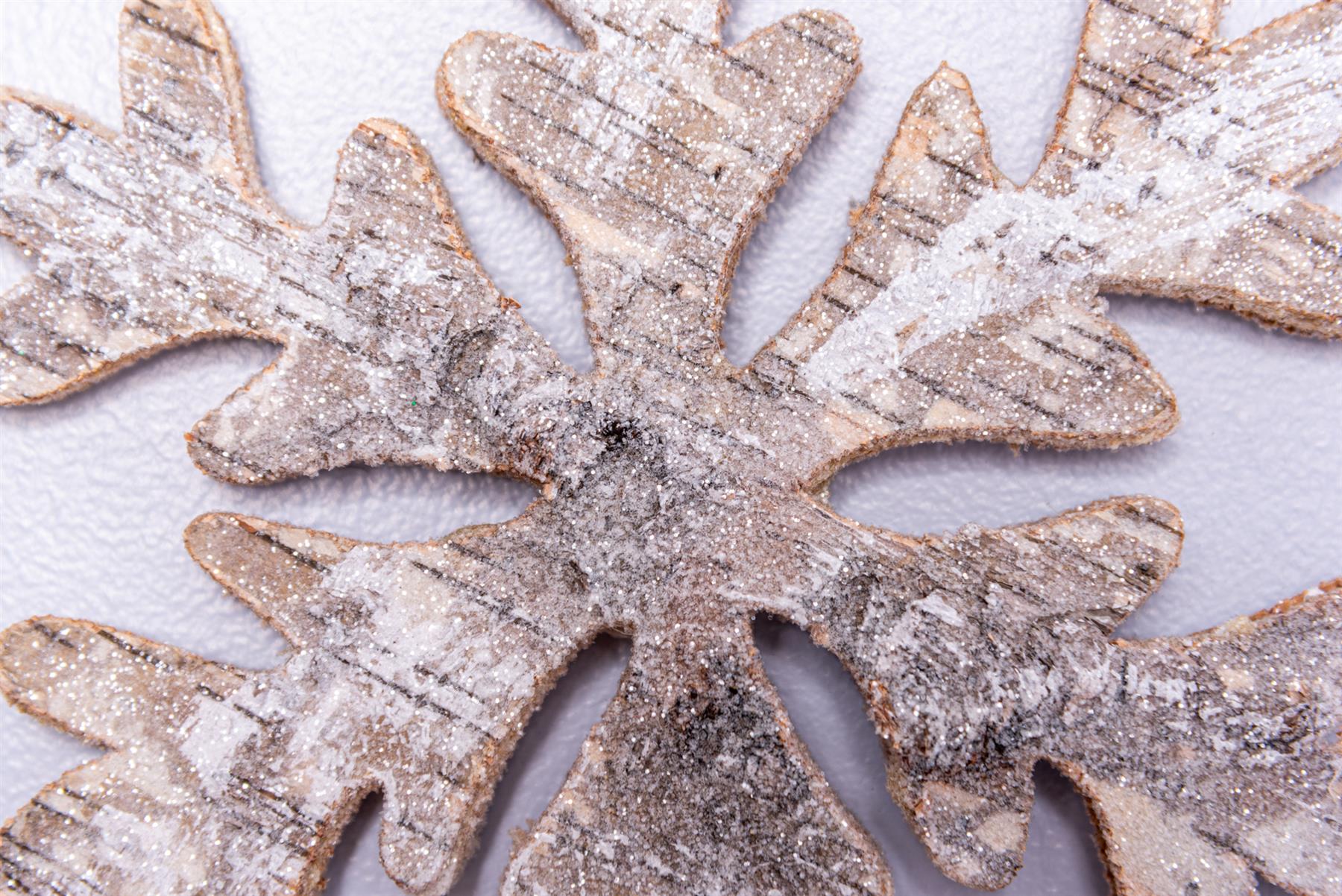 20Cm Snowflake Shape Birch Bark Wooden Christmas Wall Hanging Decoration
