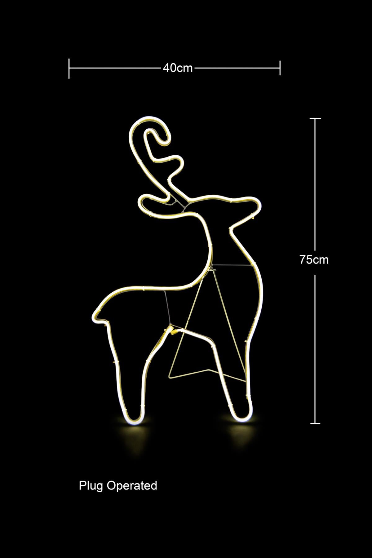 Reindeer Rope Light Silhouette-Warm White 74 X 40Cm
