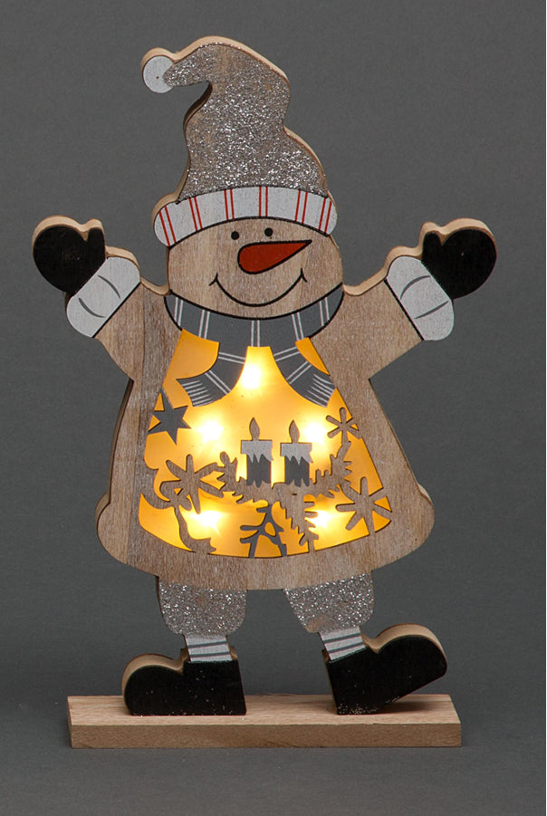 3 Pcs ( 1 Each ) Led Wooden Christmas Tree Hanging Decoration Craft Ornaments