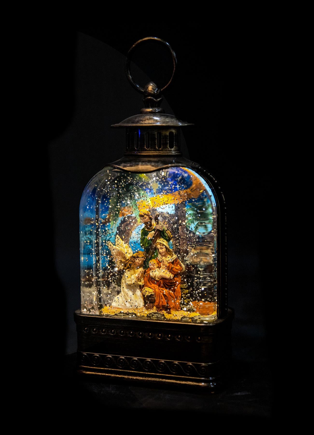 Christmas Nativity Scene Snow Globe Lantern 24X12.8X7Cm