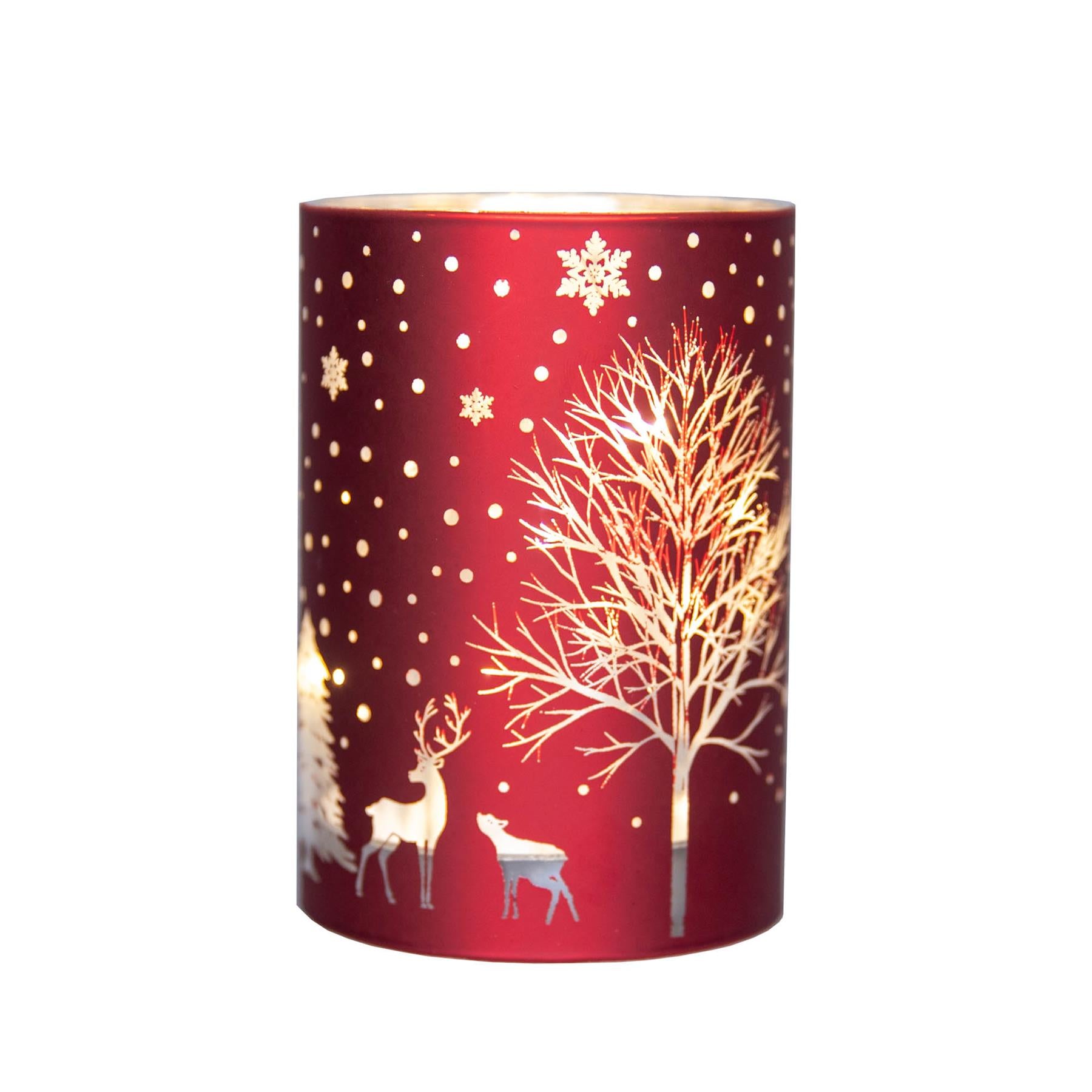 12Cm Christmas Decorated Vase Led Red Glass Vase / Tree