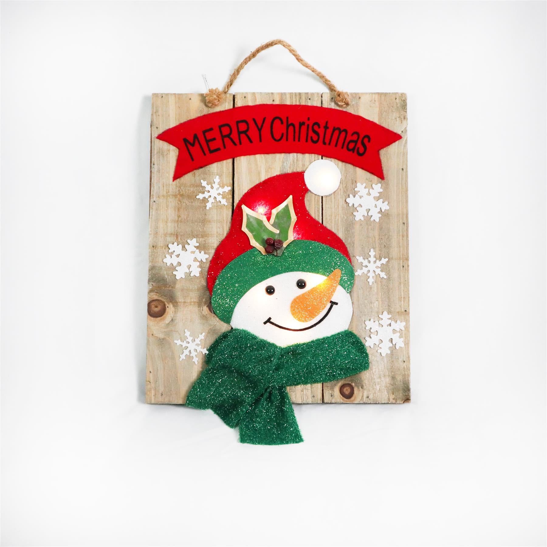 Wooden Hanging Frame Decor Snowman 30X3X36H