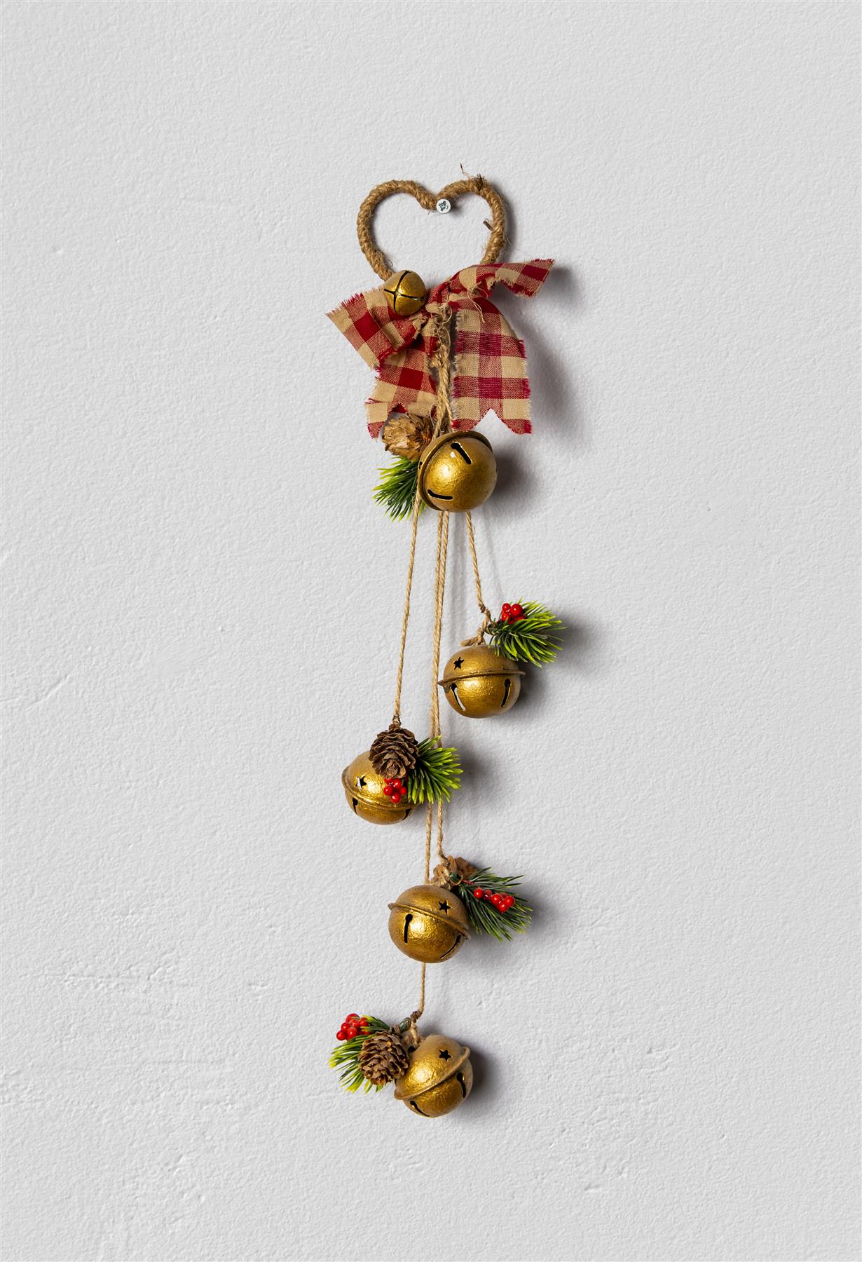 Hanging Decorations With Golden Bells 46 Cm