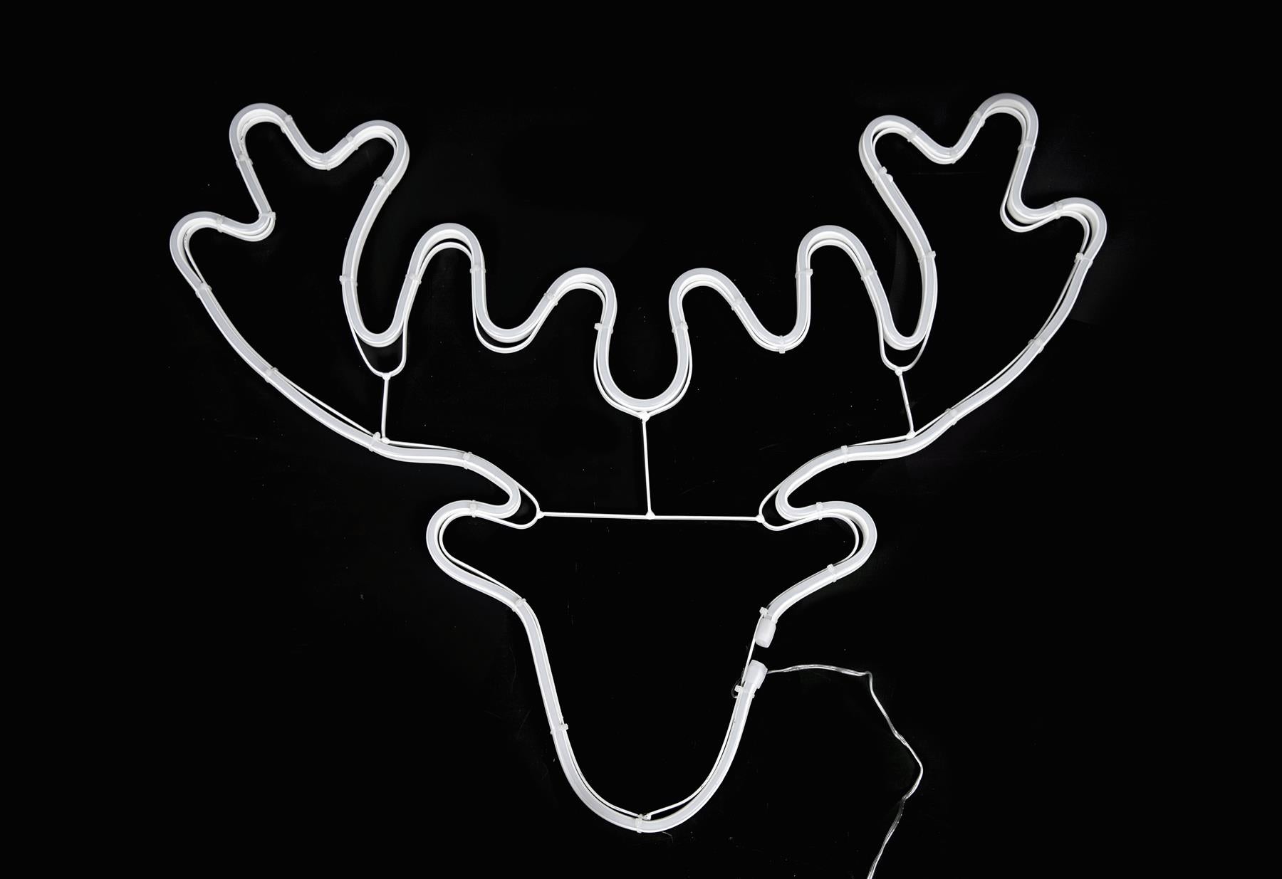 Stag Head Rope Light Silhouette-Cool White 46 X 65Cm