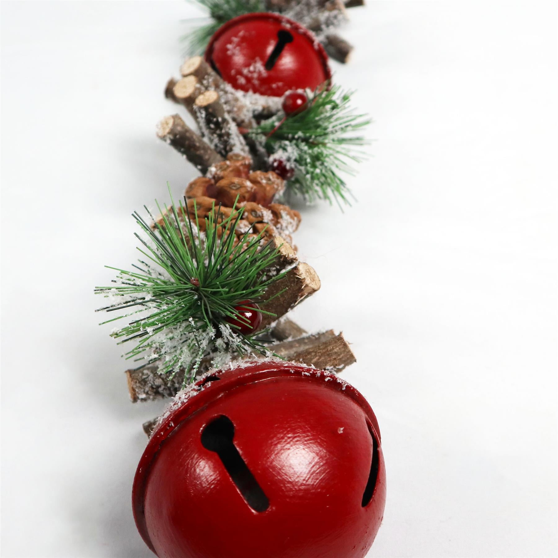 50Cm Garland Hanging Decoration With Red Double Bells