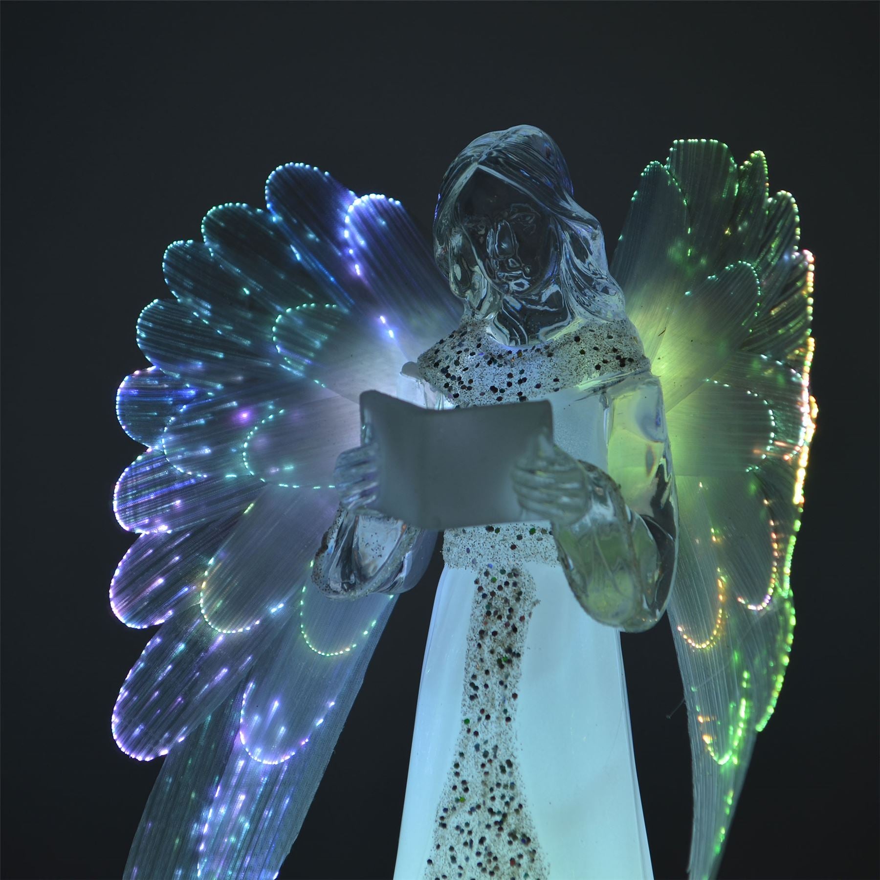 21Cm Christmas Angel White Colour Changing Light Xmas Decoration