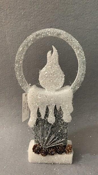B/O Led Silver Foam Single Candle-31Cm,
1 Led