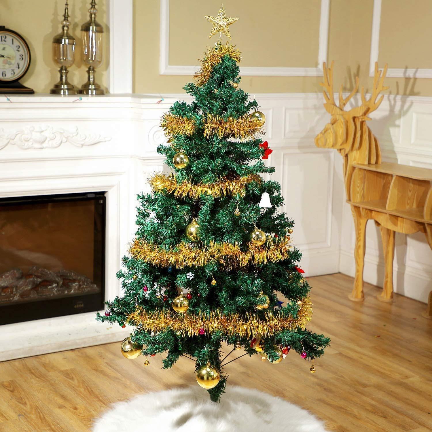 Gold Tinsel Tree Decoration 1.8M