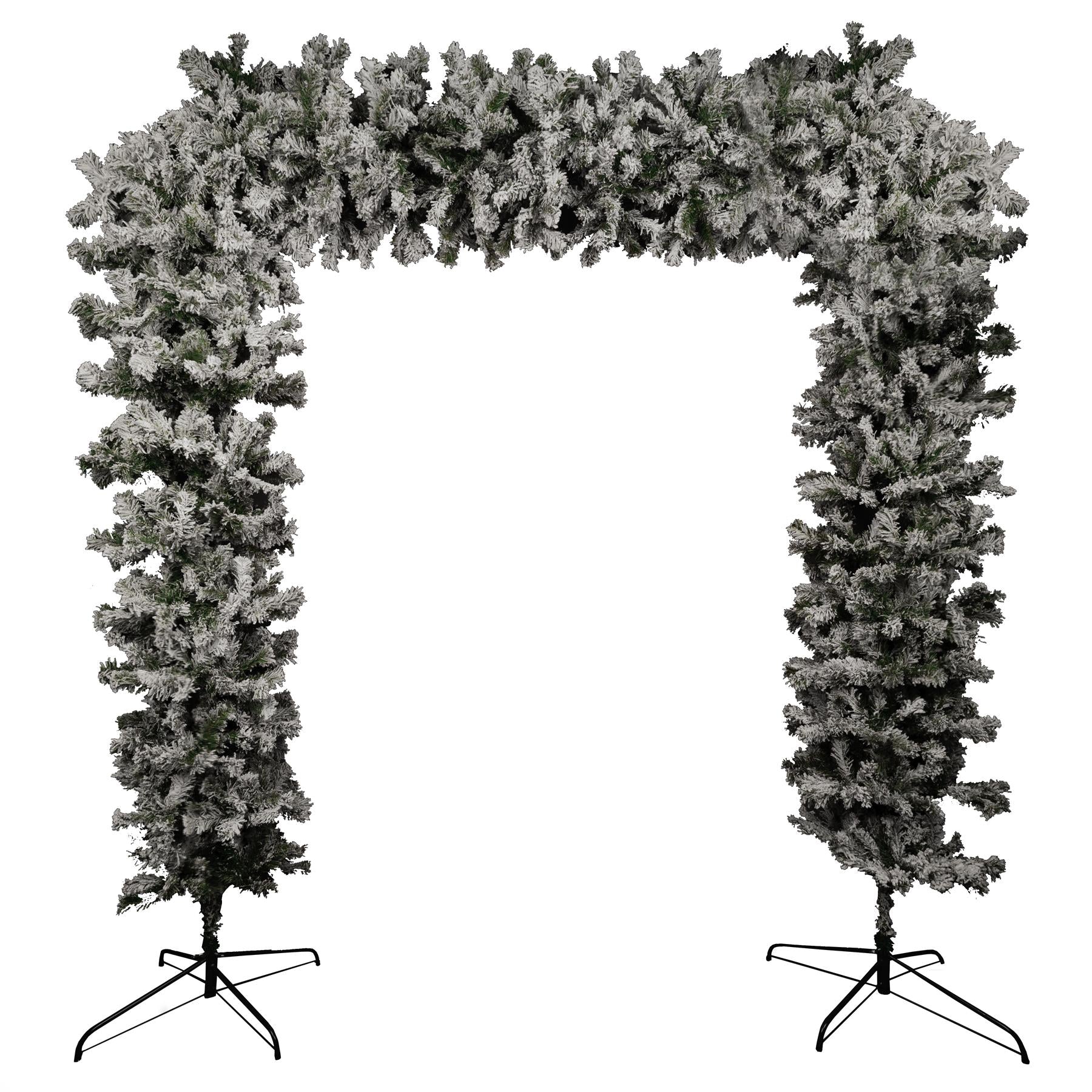 2.4M Tree Arch Snow Flocked - 50Cm Diameter, Inner Arch Width 120Cm
