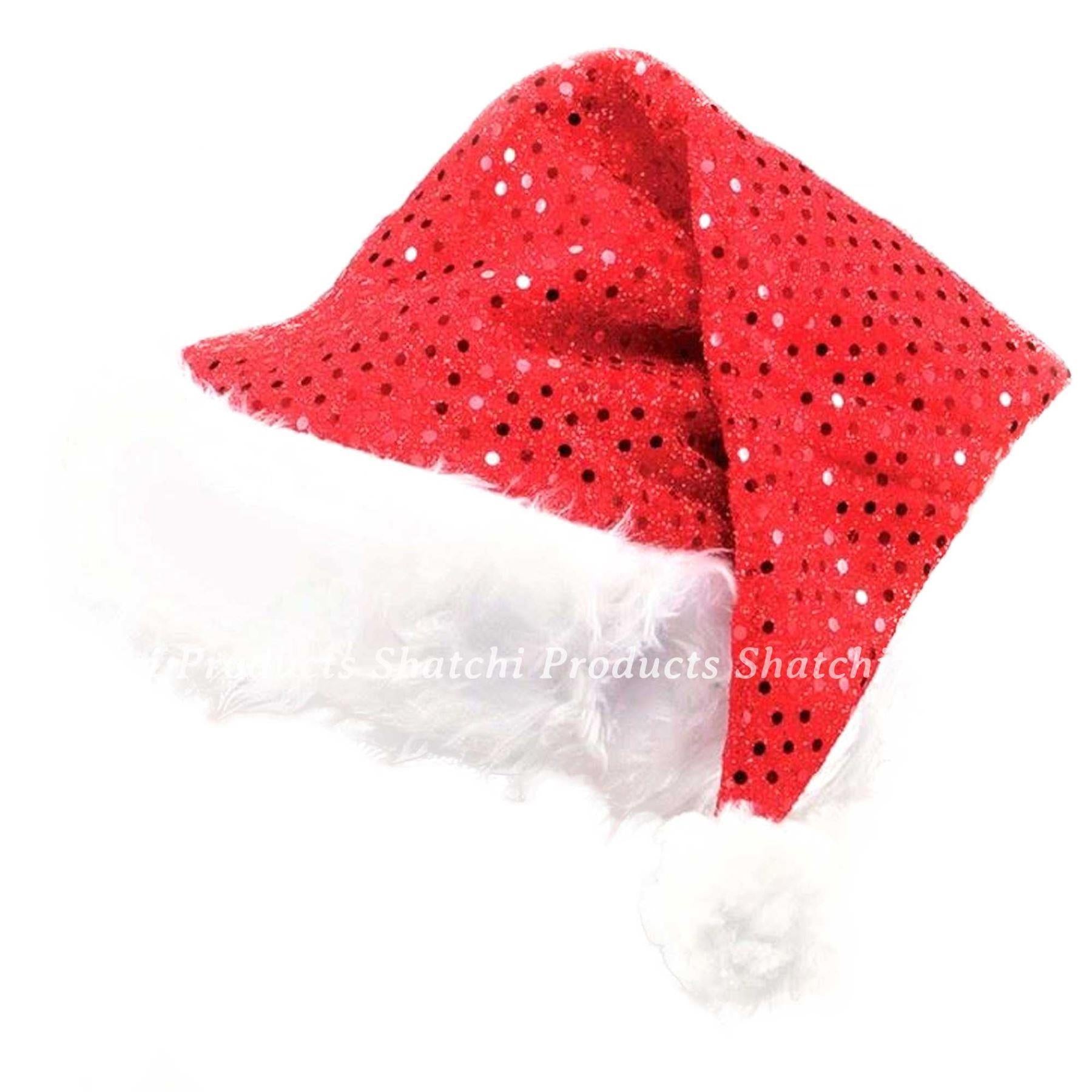 12 Pcs Deluxe Santa Father Christmas Hat With Sequin Fancy Dress Costume Accessory