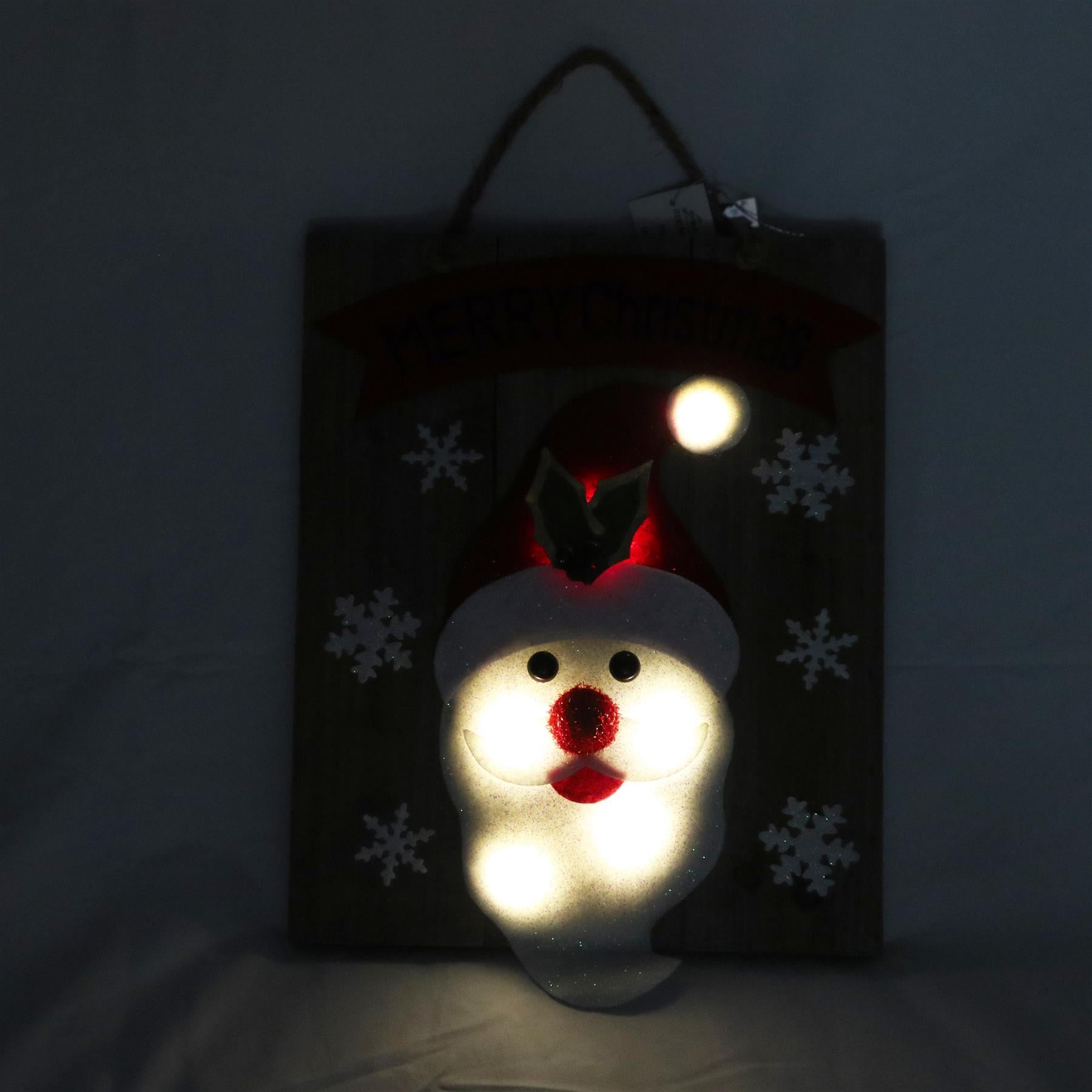 Wooden Hanging Frame Decor Santa 30X3X36H