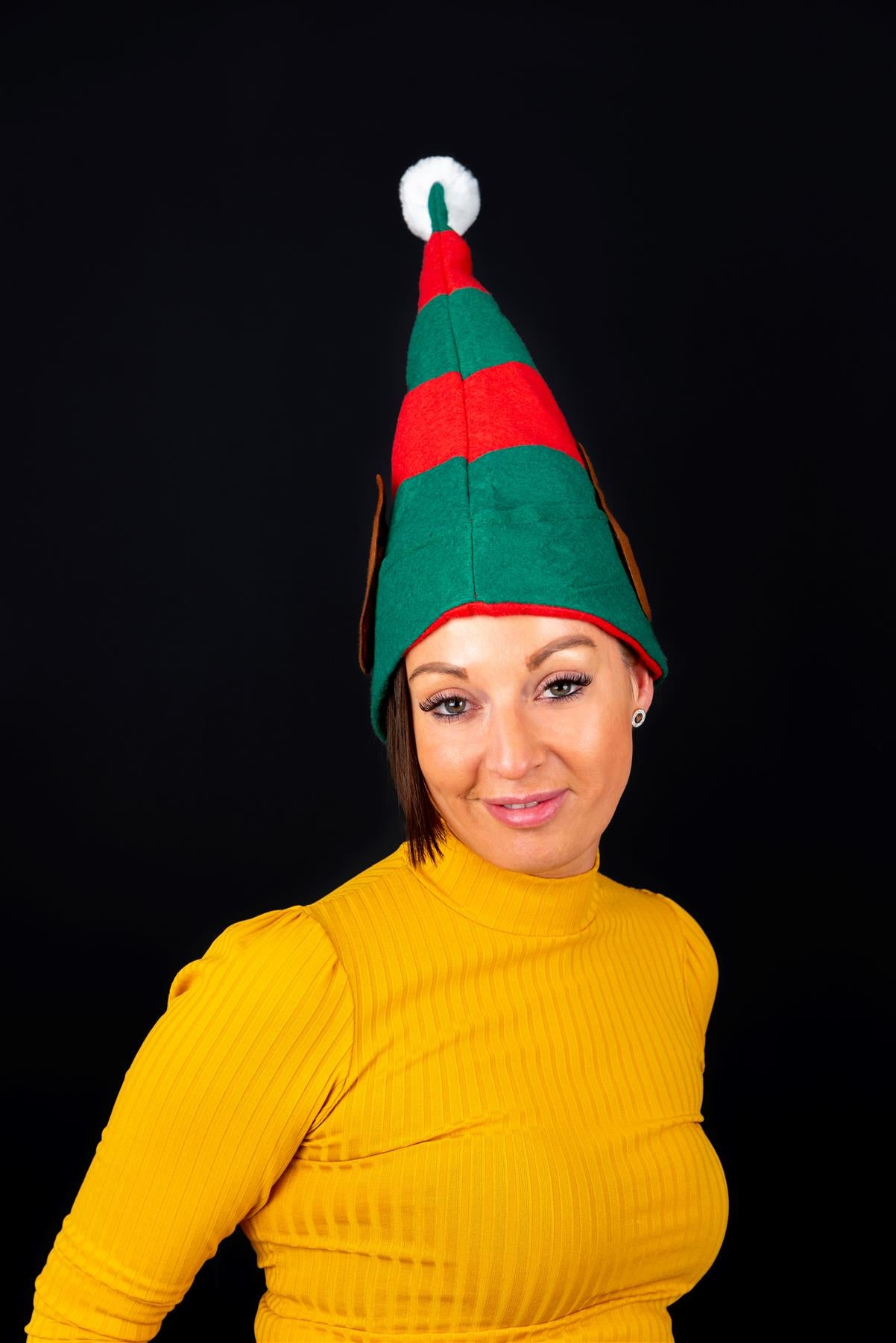 1Pcs Christmas Elf Hat Polyester Xmas Hat Fancy Dress Costume One Size Fun Hat