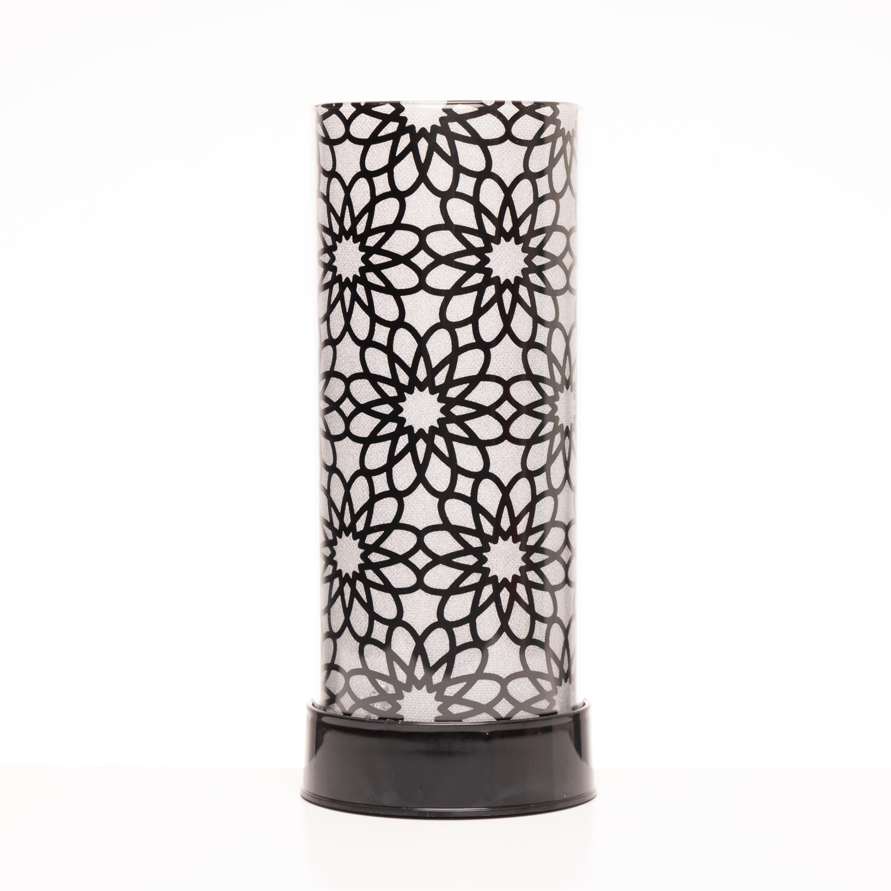 23Cm Christmas Decorated Vase Table Santa Flowers Design Black