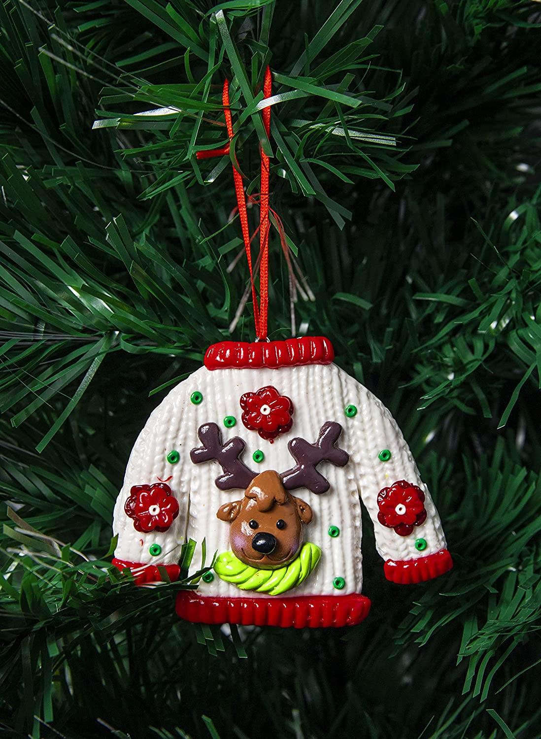 Christmas Hanging Decorations 12Pcs Ceramic Jumpers