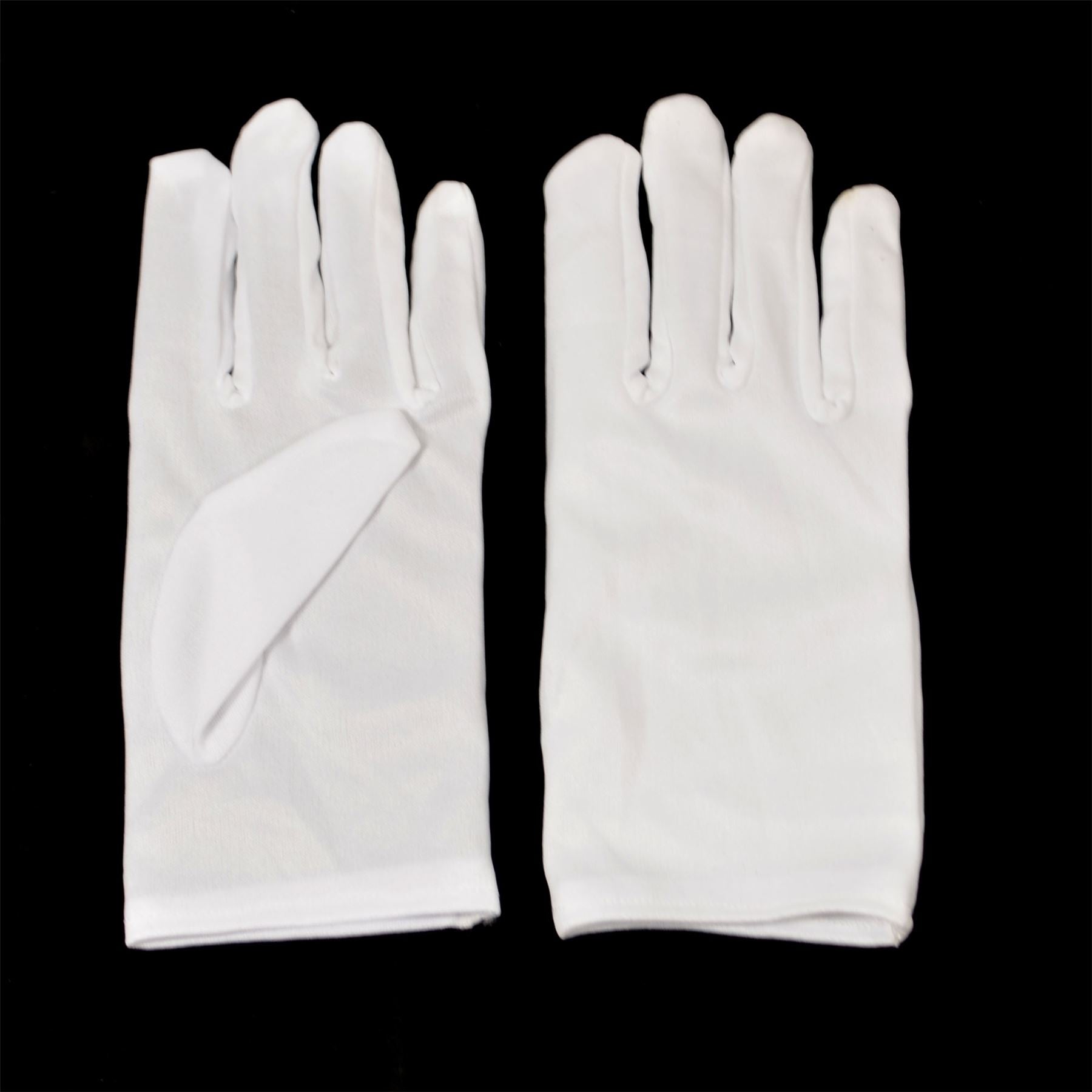 Ladies' And Men'S White Short Gloves - Captain, Clown, Magician, Fancy Dress, Santa Costume