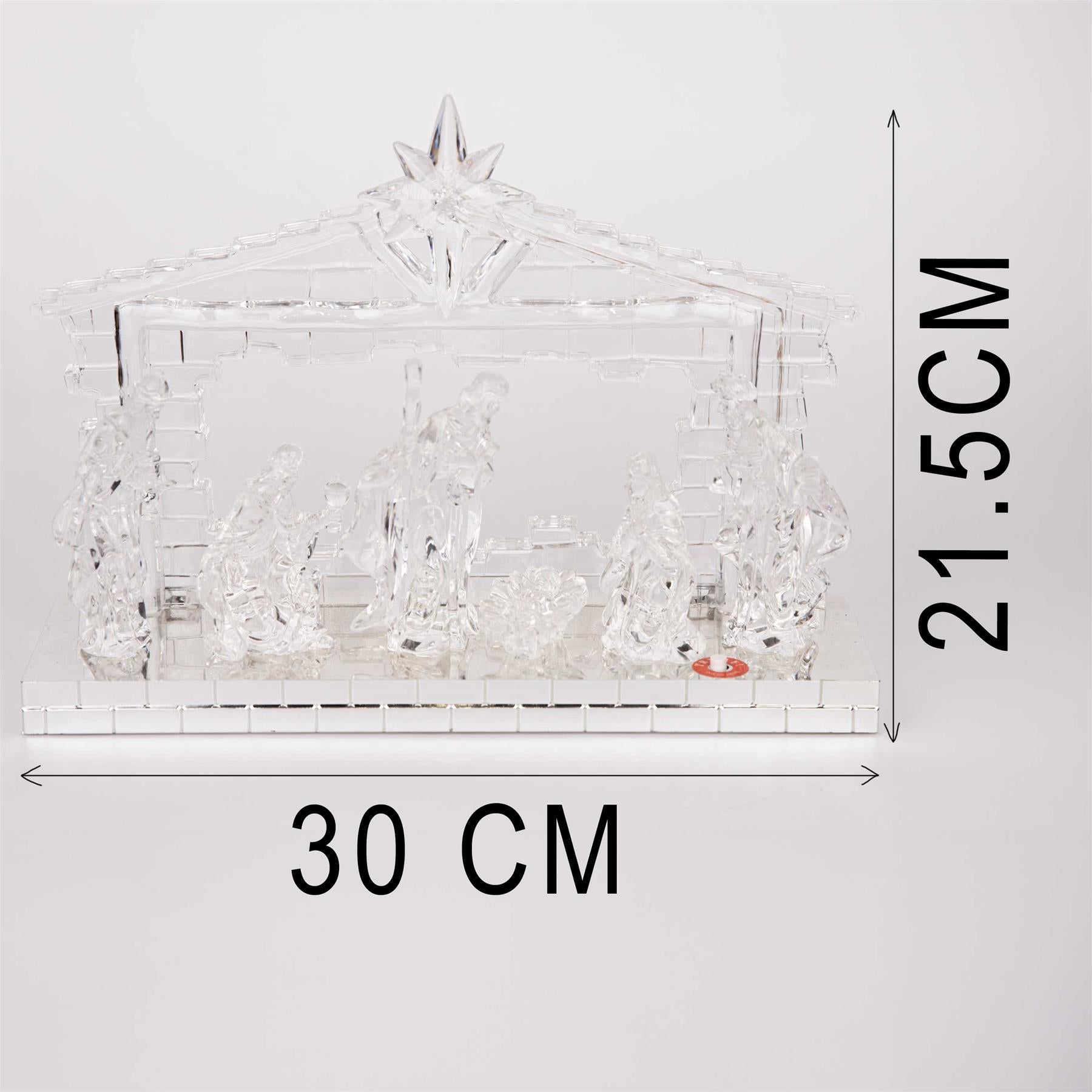 Acrylic Light Up Nativity Scene 30X9X21.5Cm