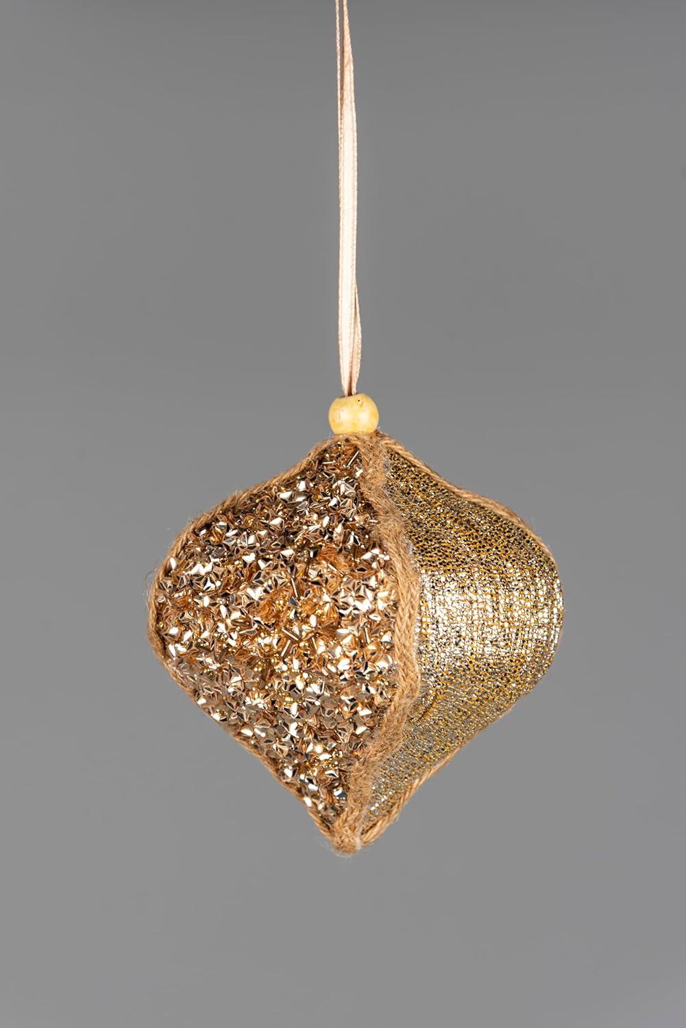 10.5Cm Gold Bauble - 3Pcs Christmas Hanging Decorations