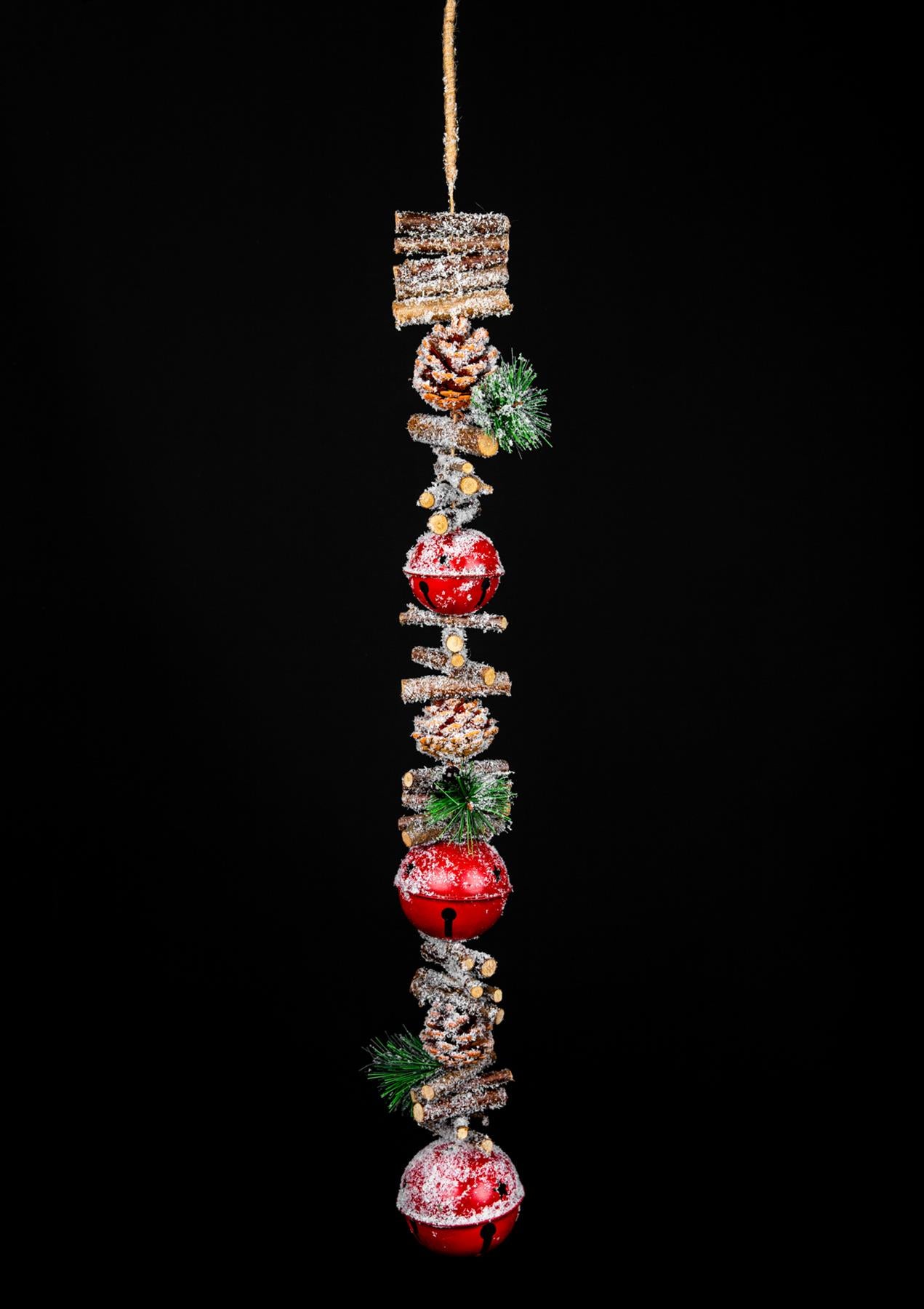 90Cm Garland Hanging Decorations With Red Tripple Bells