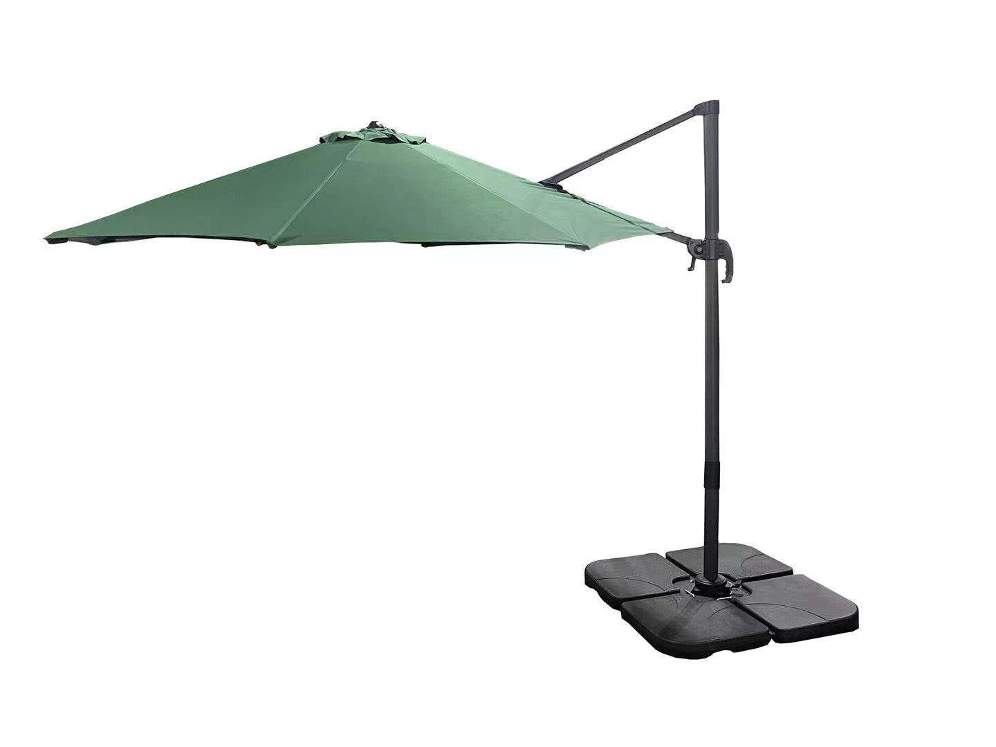 3m Patio Offset Parasol Cantilever Umbrella 360° Rotation Green