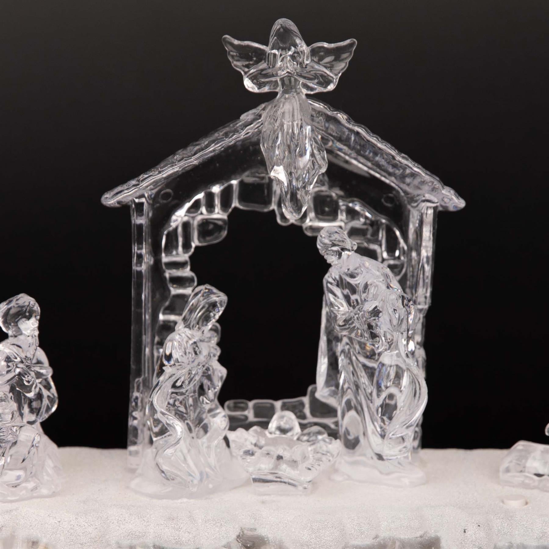 Acrylic Light Up Nativity Scene -32X9X17Cm