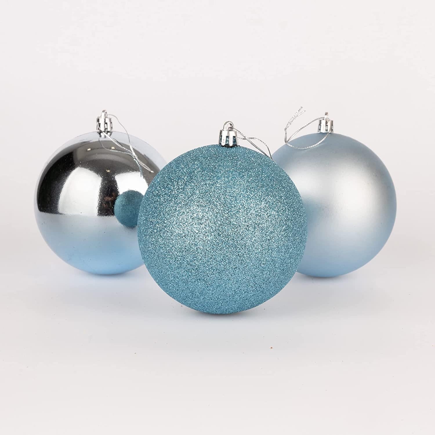 Baubles Light Blue 10Cm-3Pcs Set