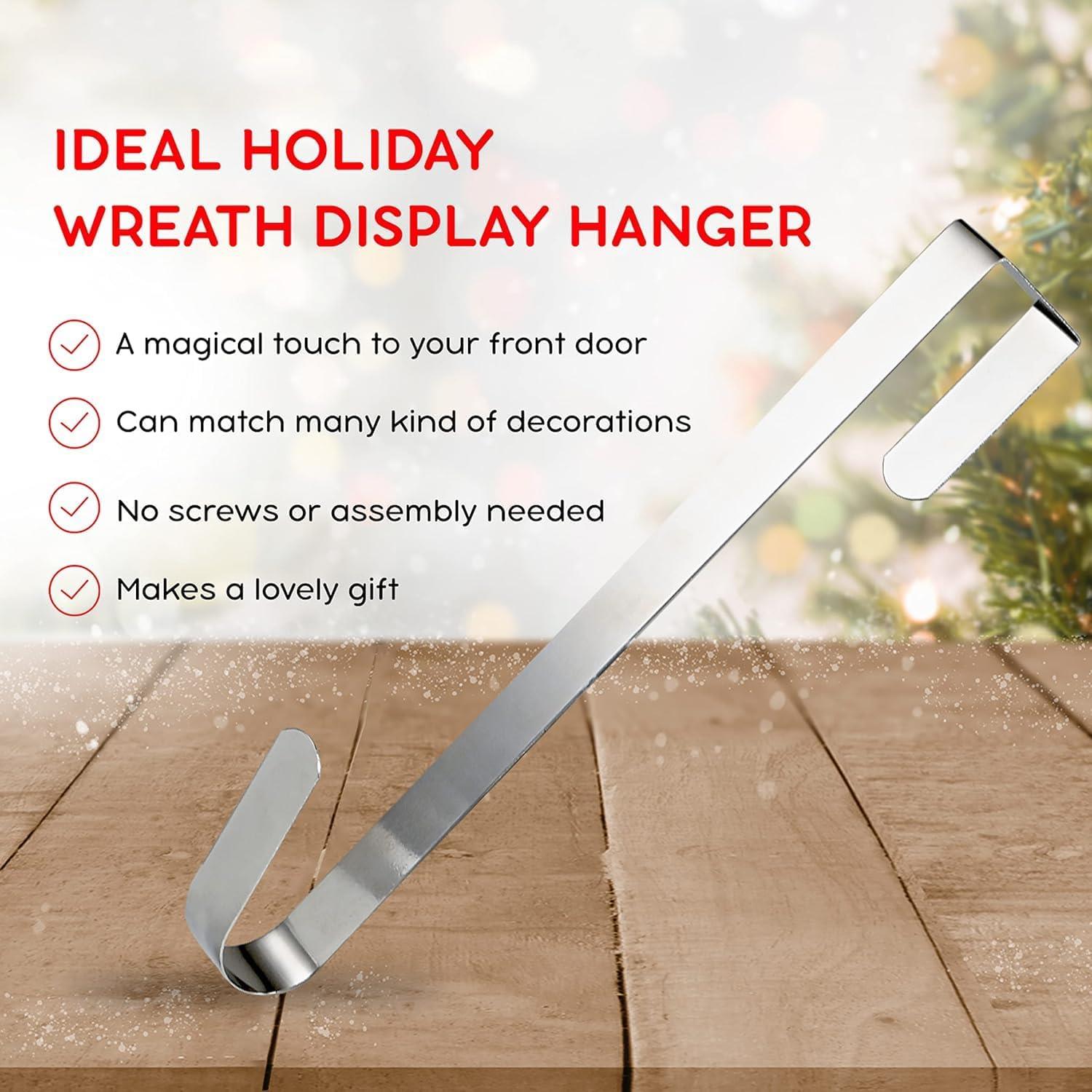 30Cm Metal Wreath Hanger Silver