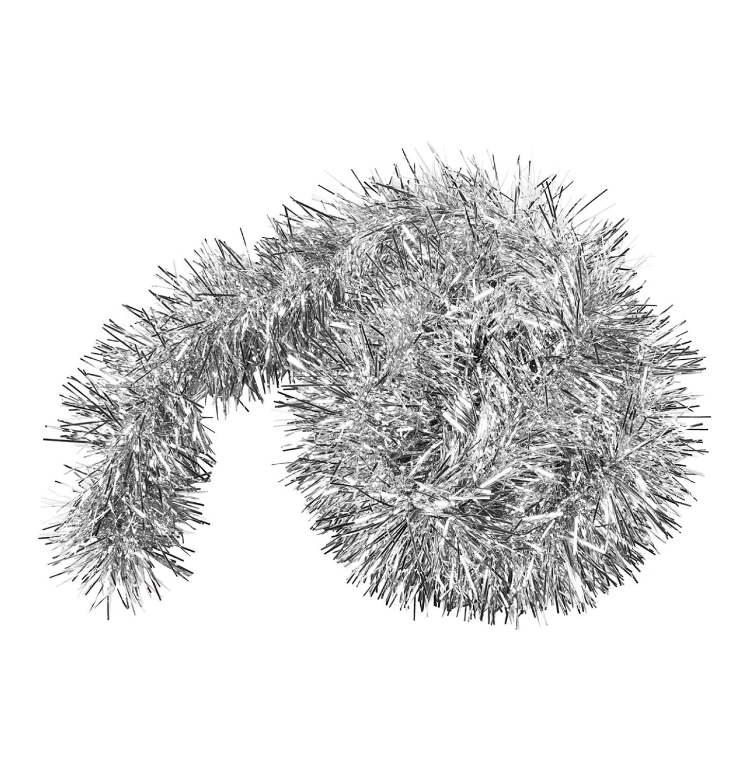 Silver Tinsel Tree Decoration 1.8M