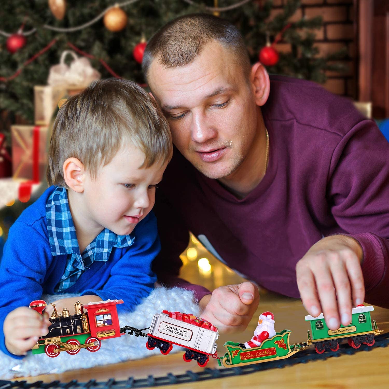 Christmas Tree Train Set-Around The Tree Xmas Decoration Festive Light Up Sound