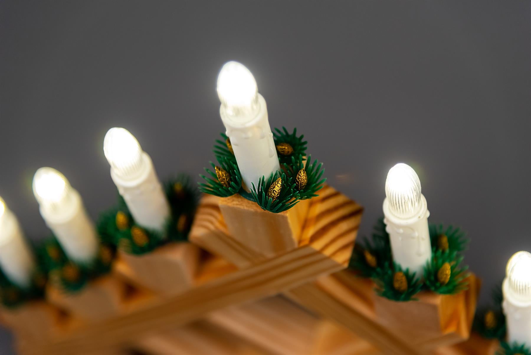 Wooden Candle Bridge Light 7 Bulb Window Xmas Christmas Decoration Arch Decor