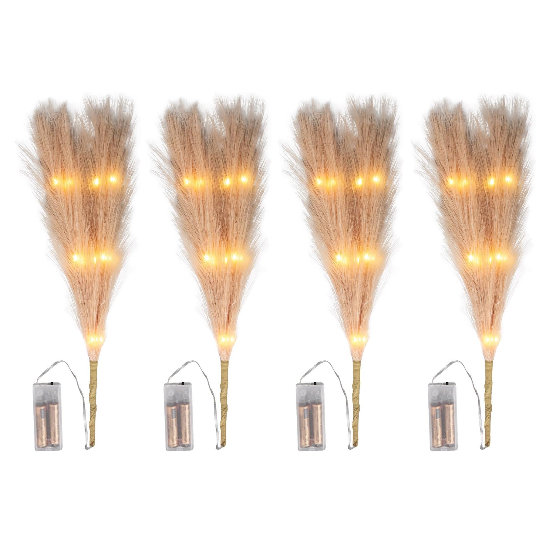 Pampas Grass Champagne W/ 15 Ww Leds 45Cm