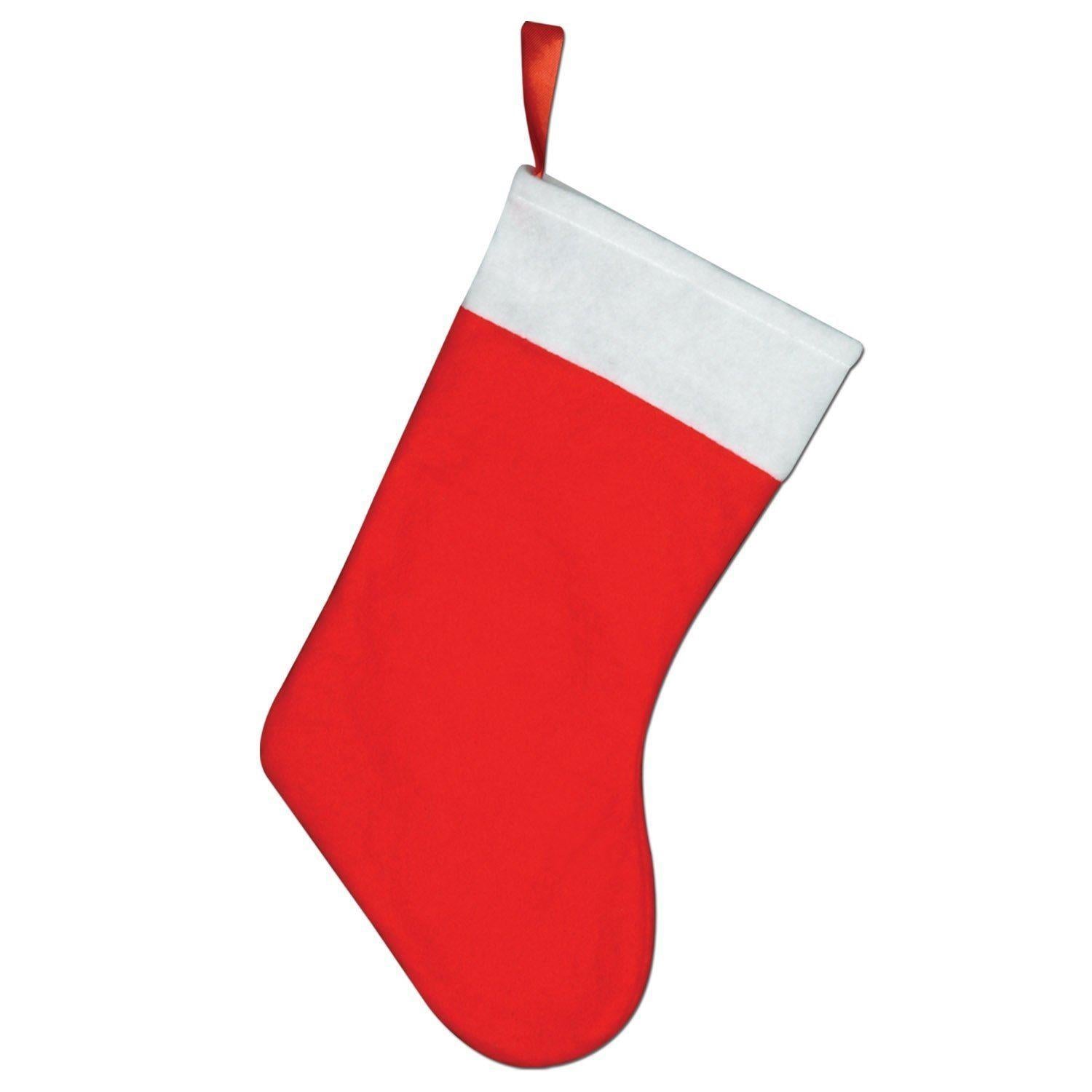 5 Pcs Christmas Santa Stocking Red Felt Hanging Sack Xmas Gift Present Bag Traditional 38Cm