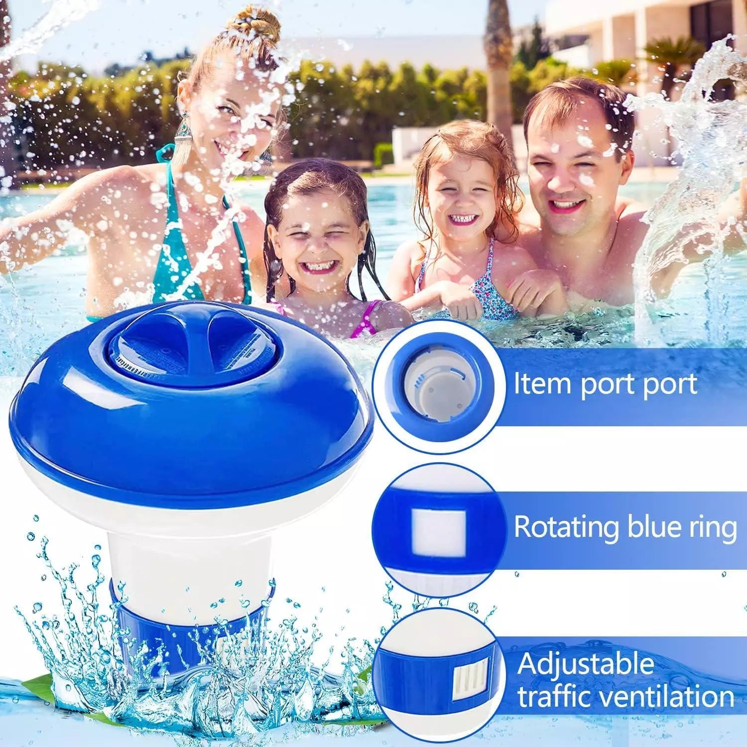 1Kg 90% Chlorine Tablets Slow Release with Floating Dispenser 50 x 20g Kit
