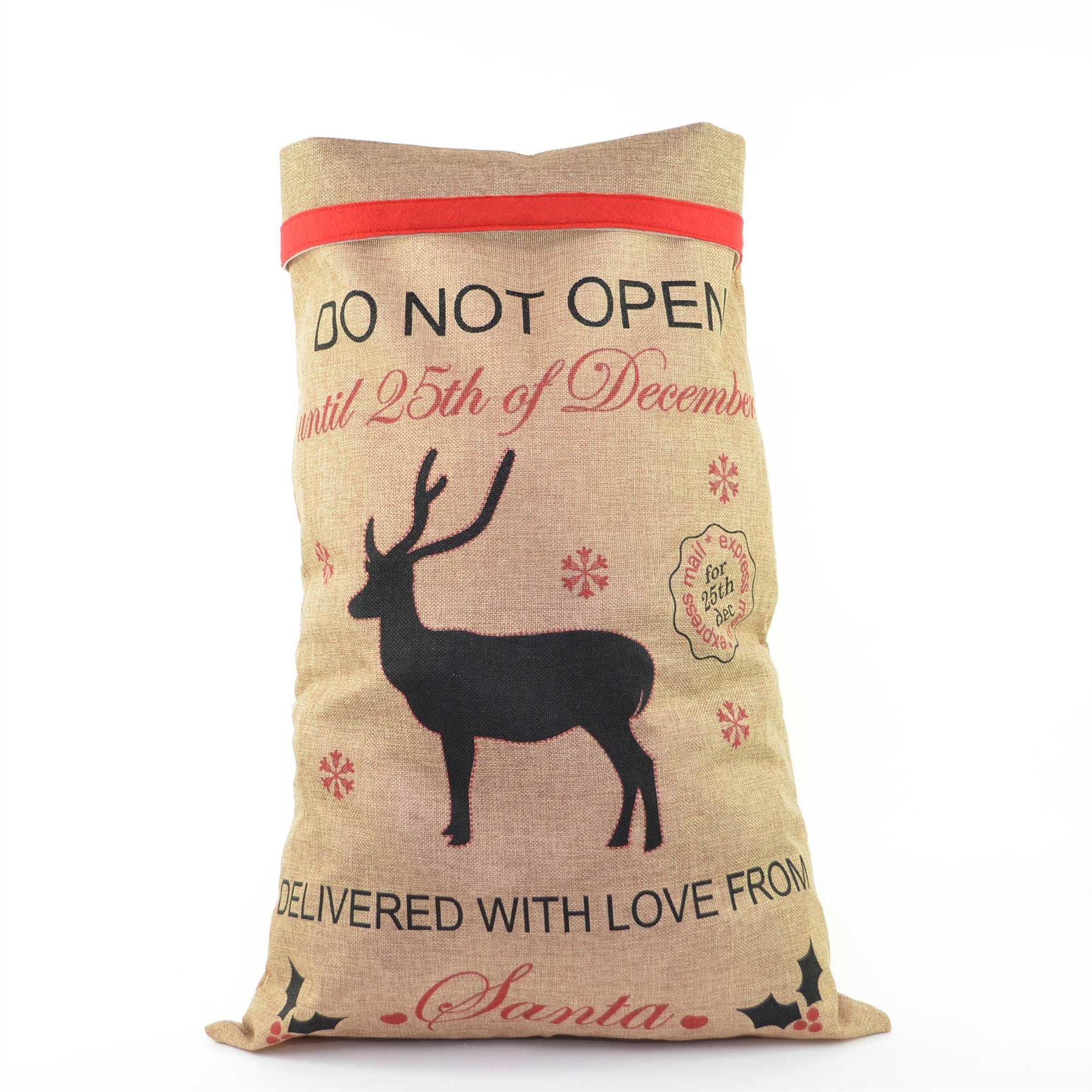 1 Pcs Do Not Open Until 25Th Santa Sack Christmas Stocking Xmas Gifts Bags 70 X 50Cm